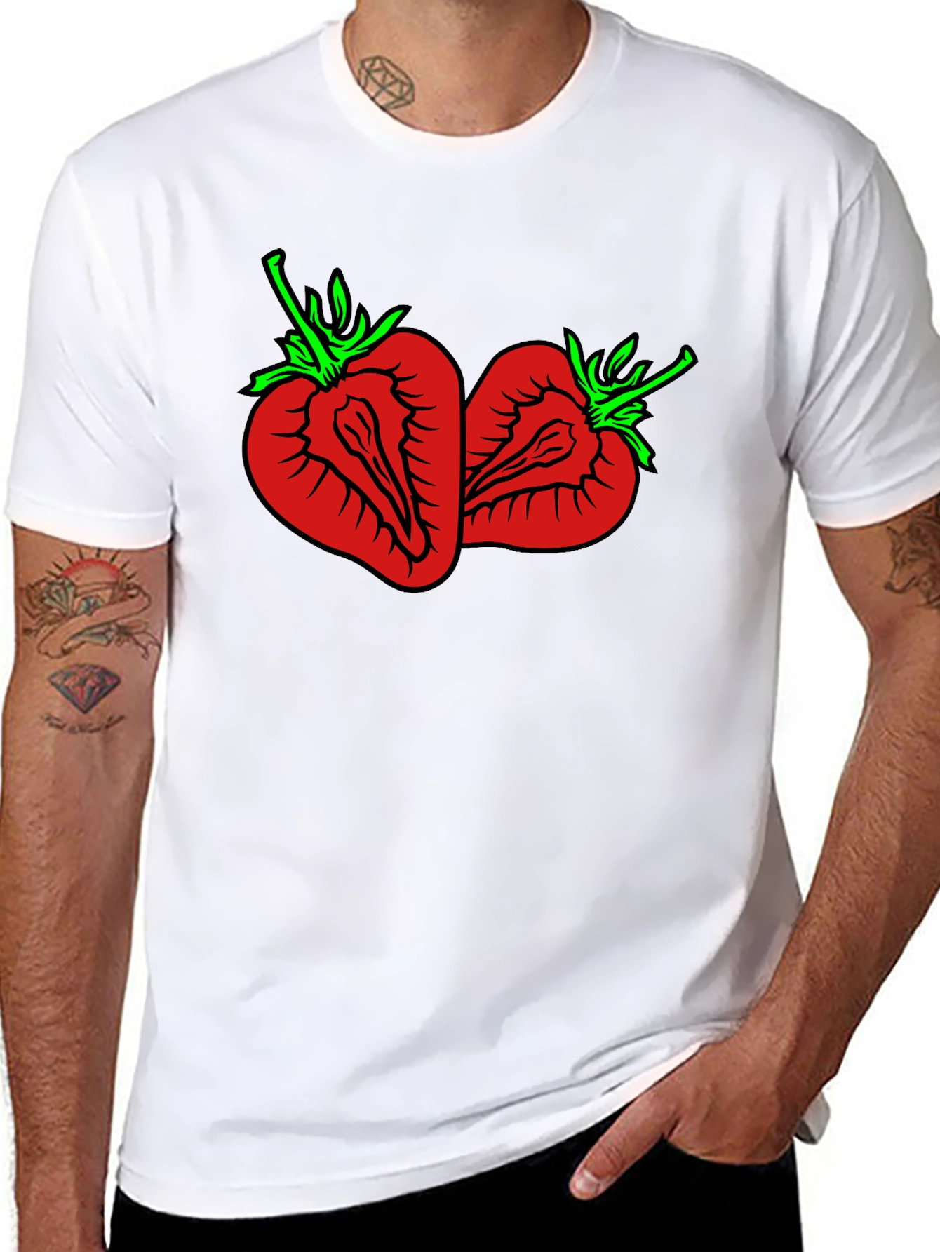 Strawberry Graphic Tee - Unisex Black T-Shirt