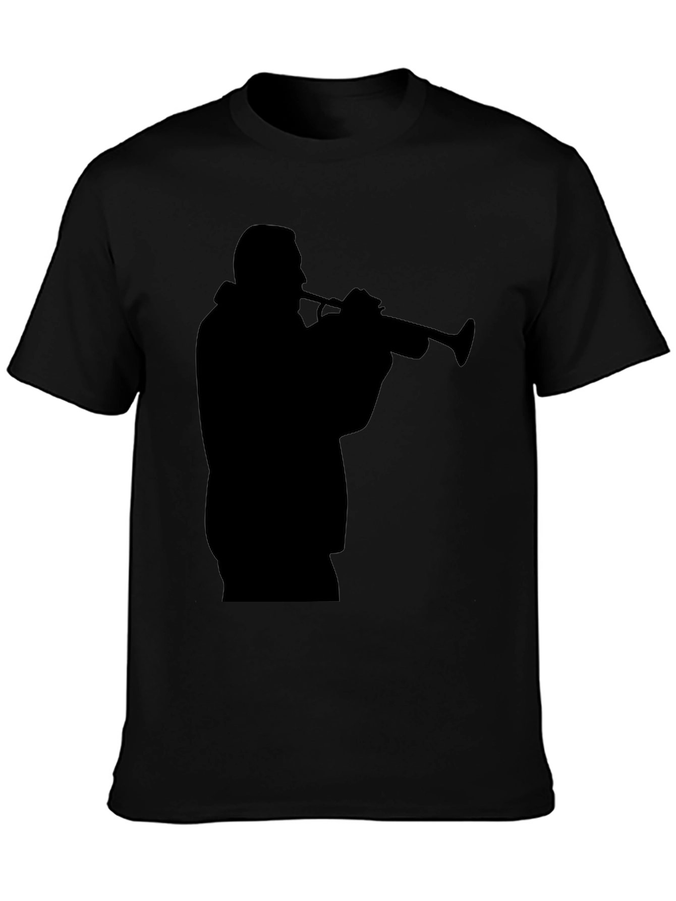 Trumpet Player Silhouette Black T-Shirt