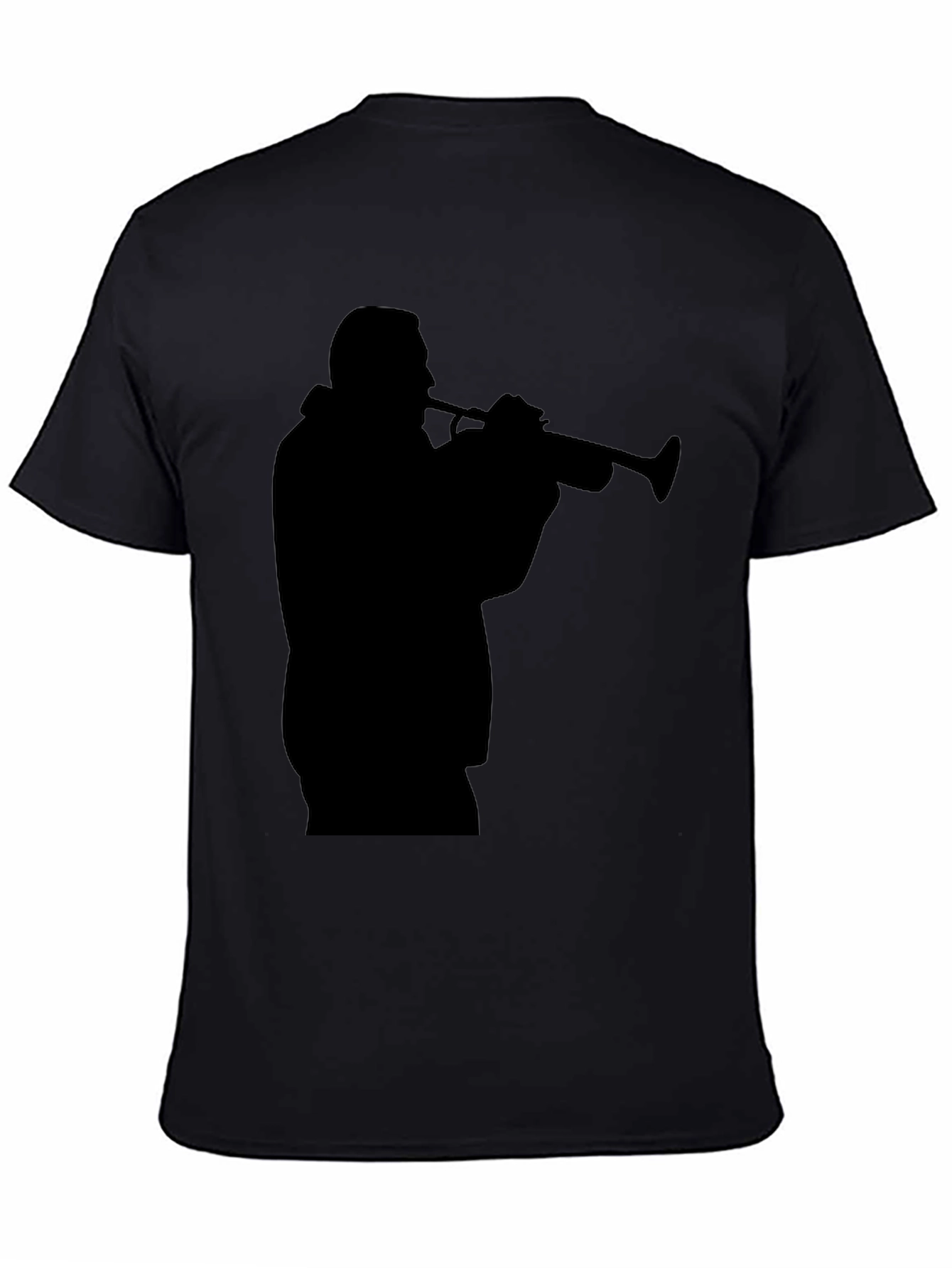 Trumpet Player Silhouette Black T-Shirt