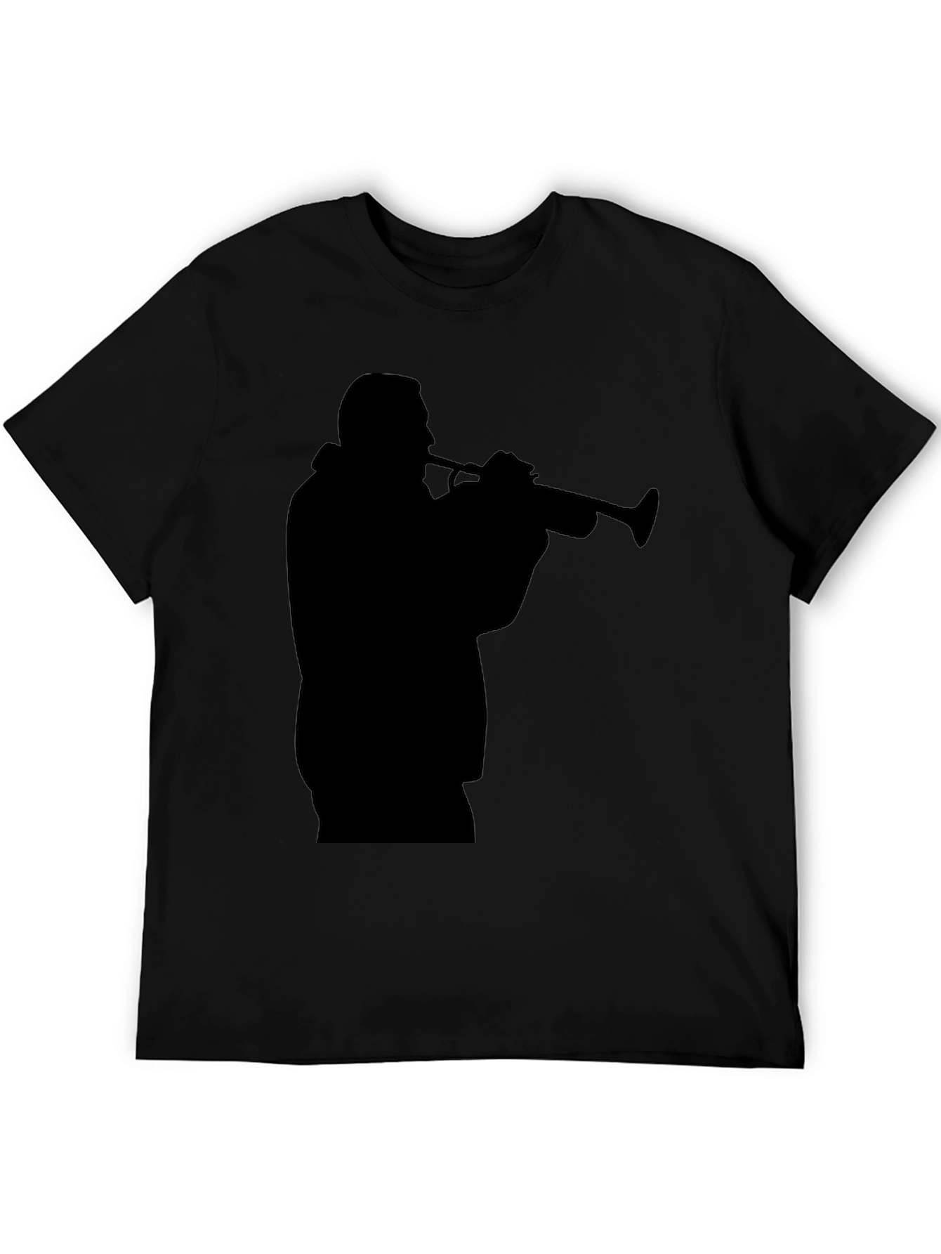 Trumpet Player Silhouette Black T-Shirt