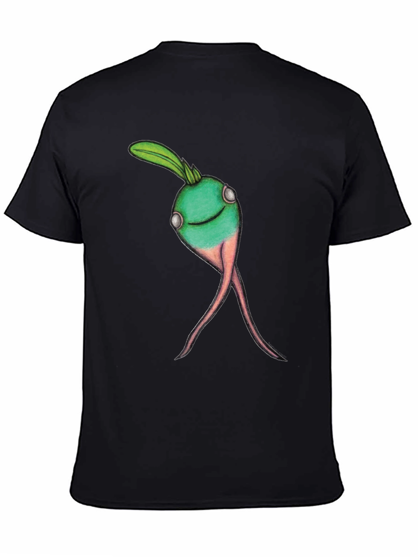 Whimsical Turnip Graphic Tee - Black Cotton Comfort