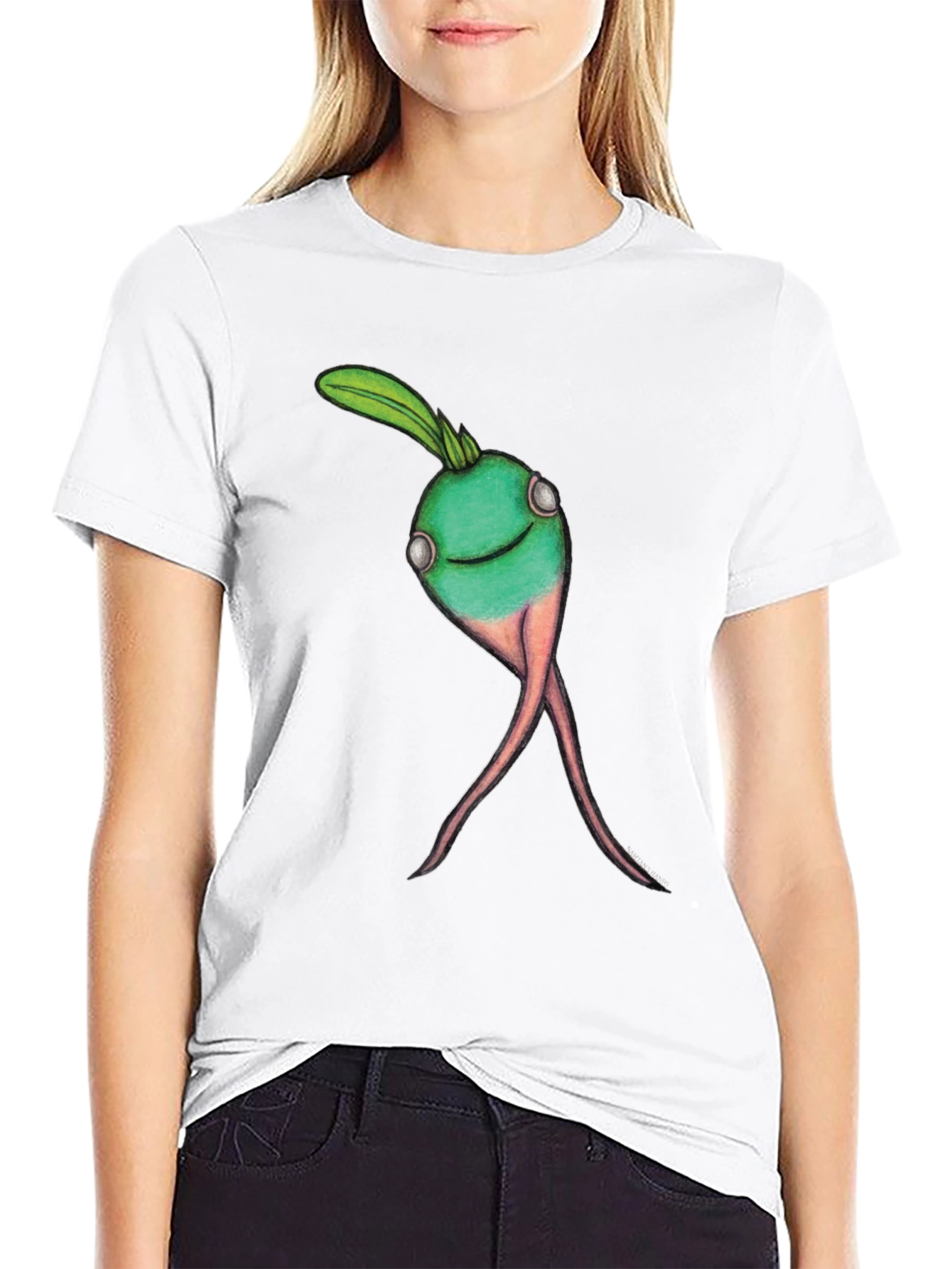 Whimsical Turnip Graphic Tee - Black Cotton Comfort