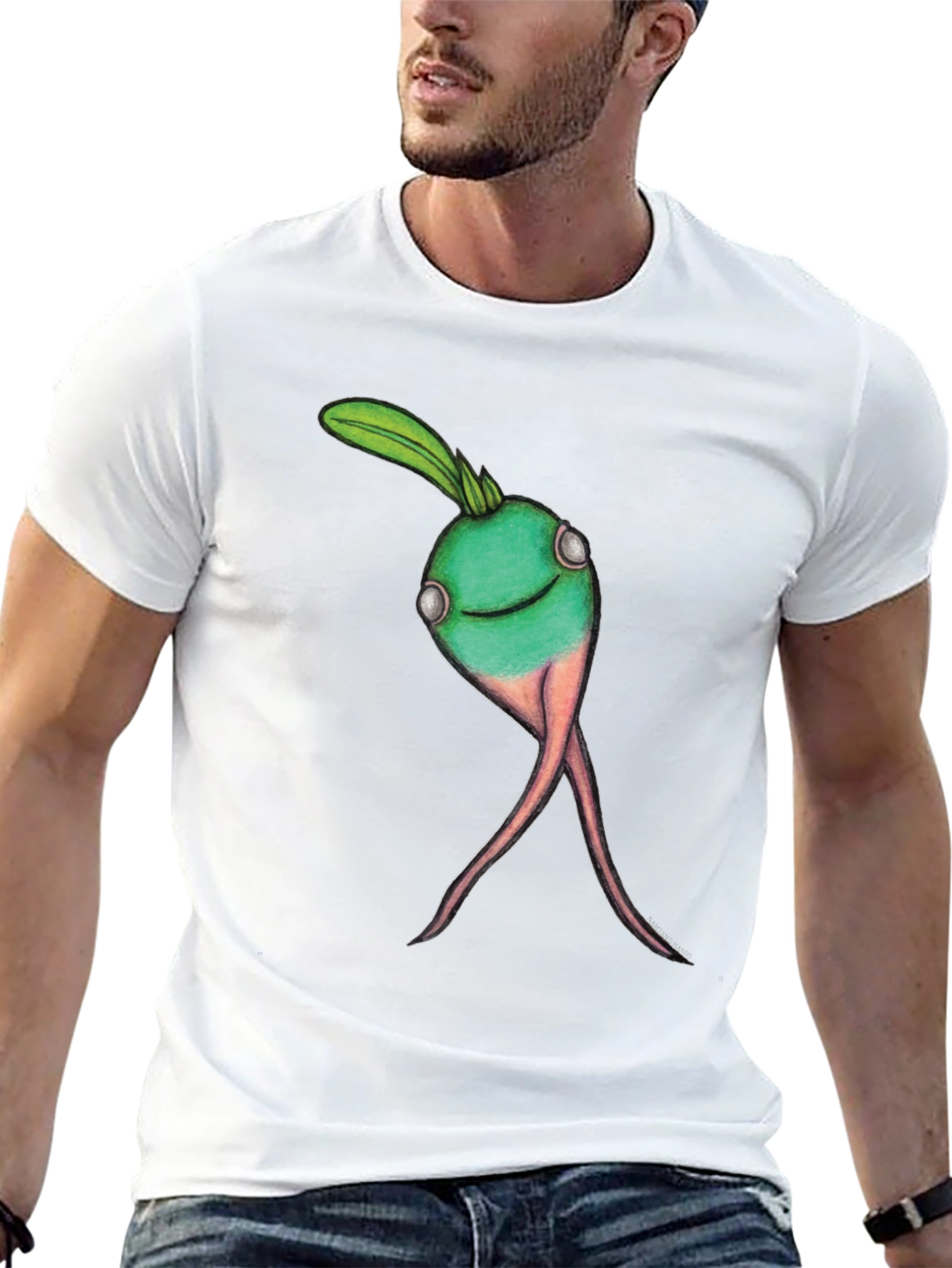 Whimsical Turnip Graphic Tee - Black Cotton Comfort