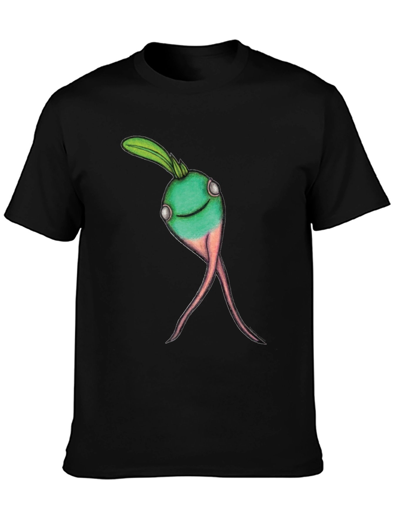 Whimsical Turnip Graphic Tee - Black Cotton Comfort