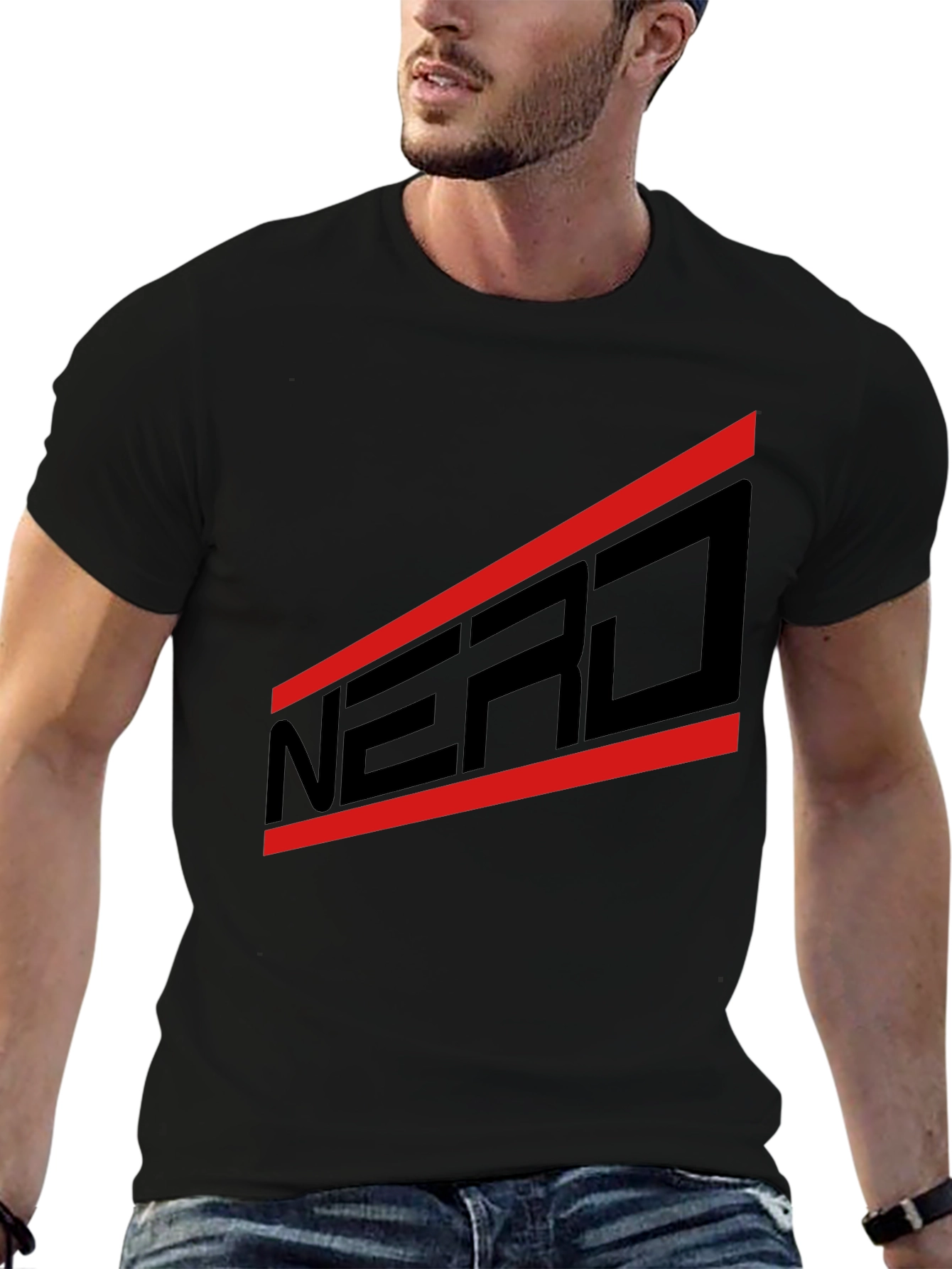 NERD Graphic Black T-Shirt - Bold Design Casual Wear