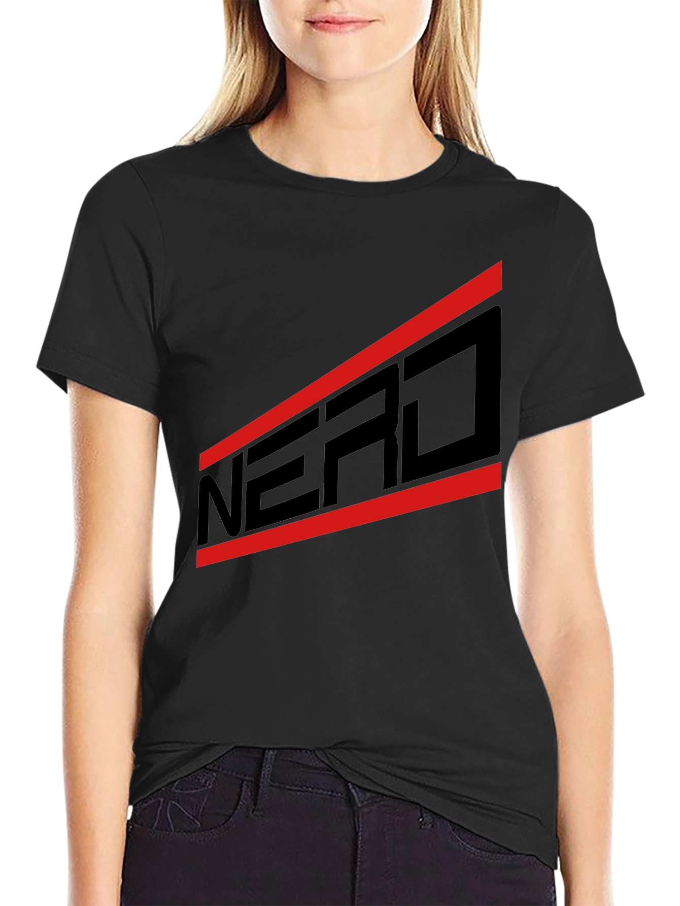 NERD Graphic Black T-Shirt - Bold Design Casual Wear
