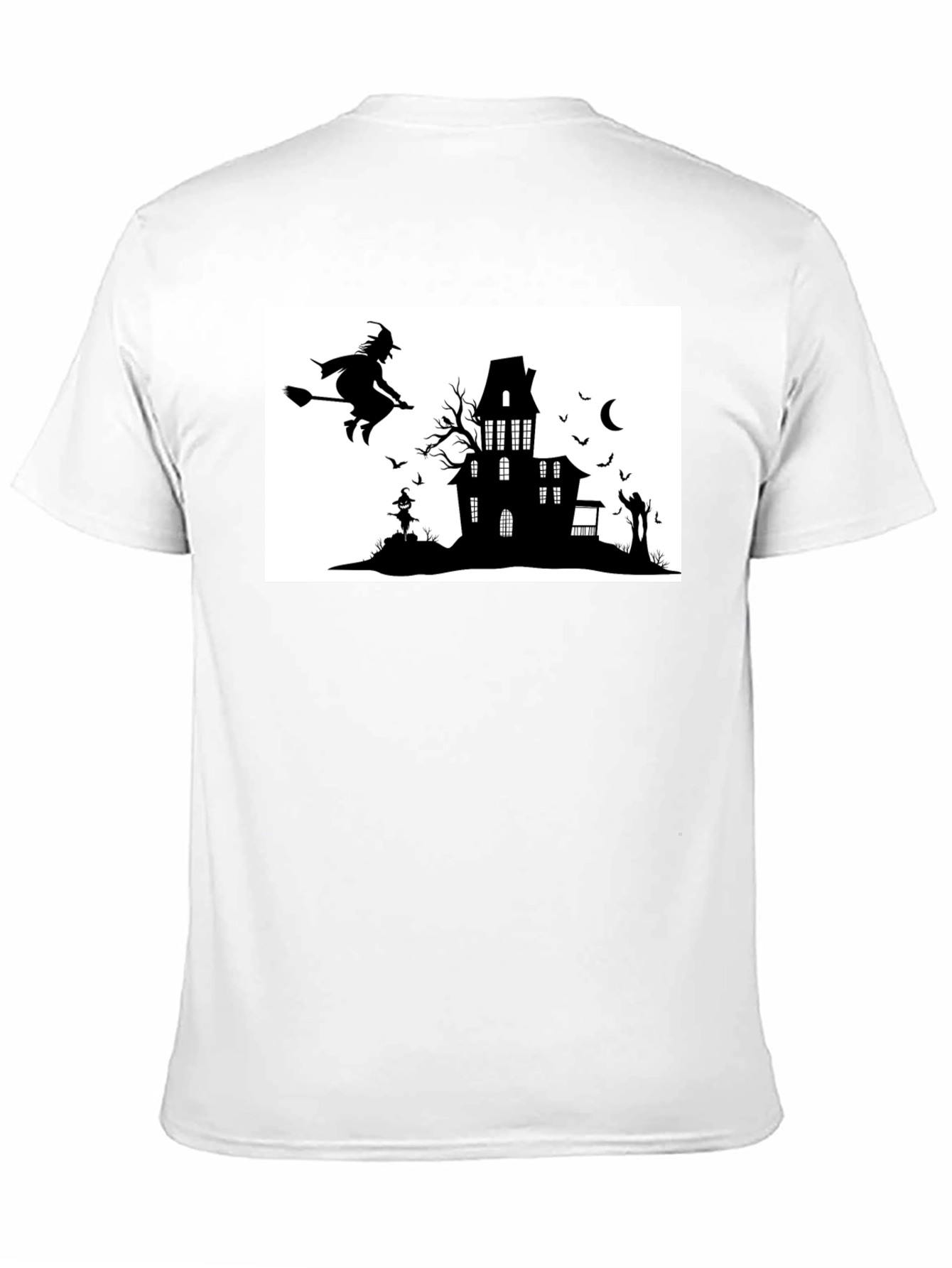 Halloween Witch & Haunted House Graphic Tee