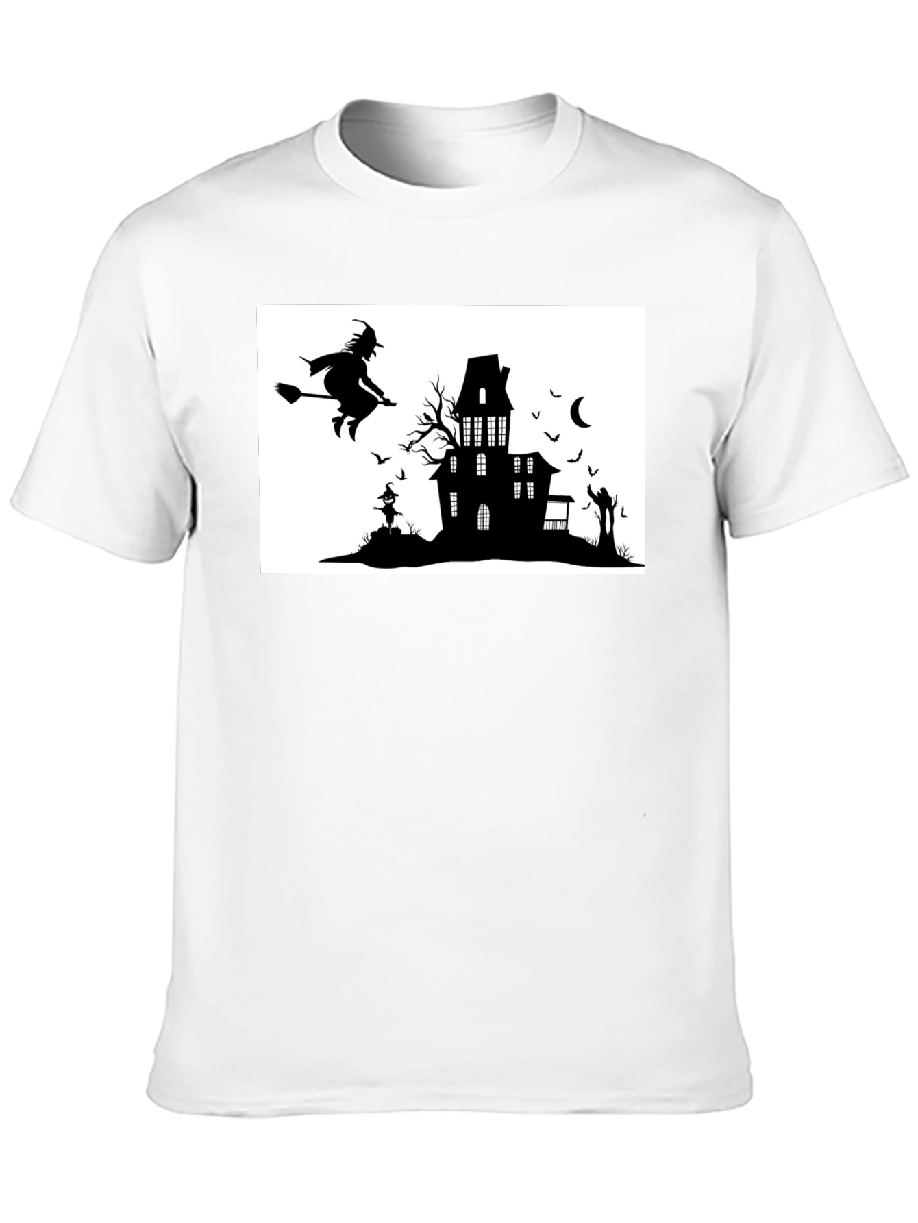 Halloween Witch & Haunted House Graphic Tee