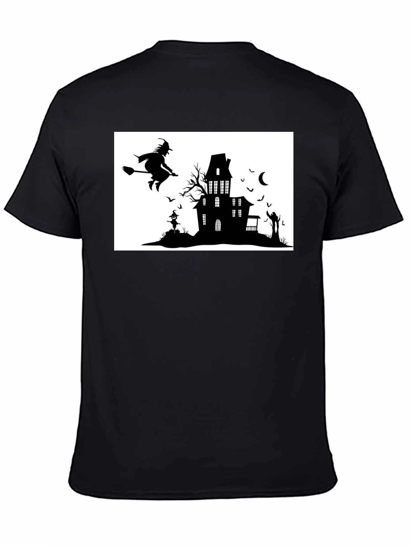 Halloween Witch & Haunted House Graphic Tee