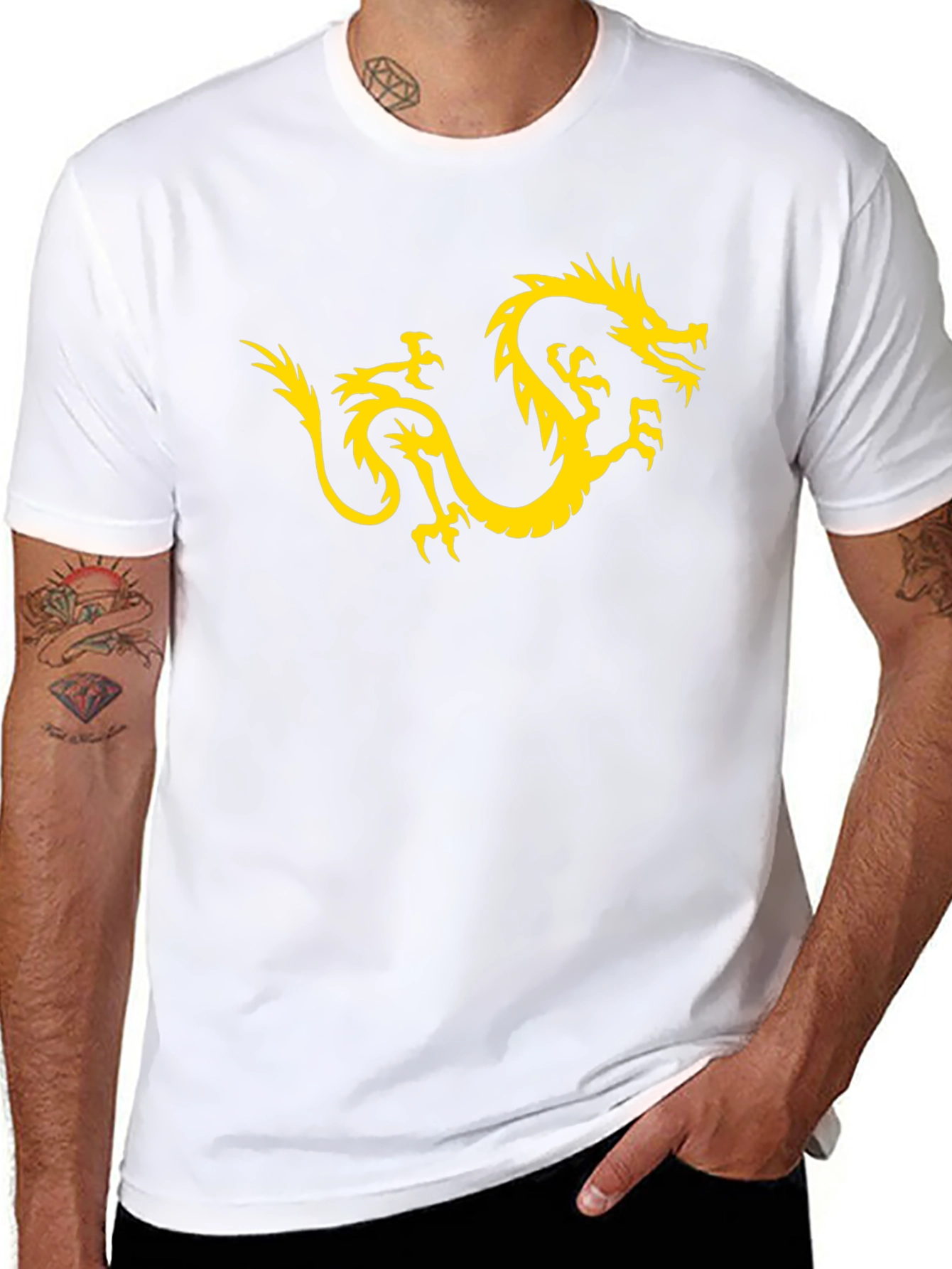 Dragon Graphic Tee - Stylish Black Cotton T-Shirt