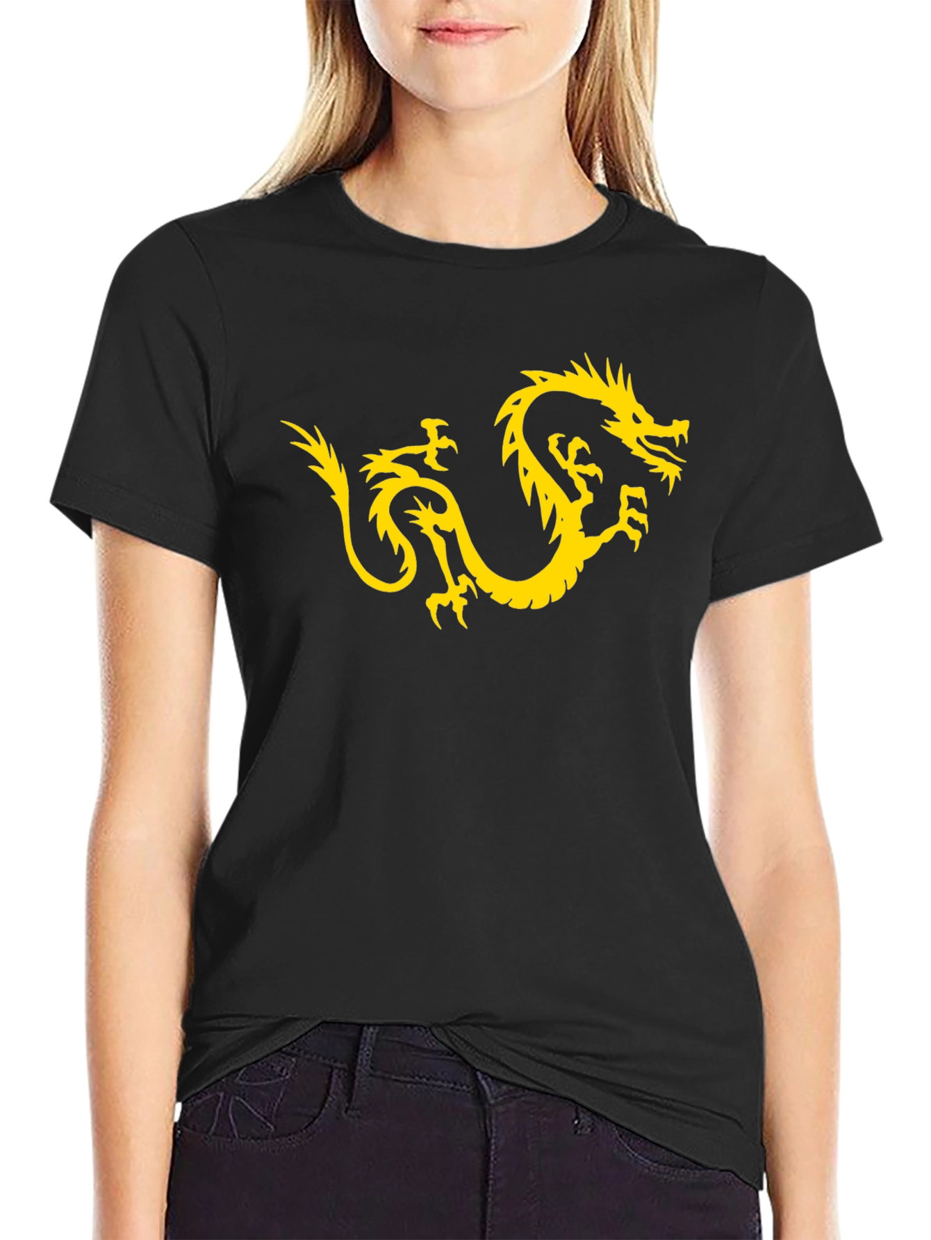 Dragon Graphic Tee - Stylish Black Cotton T-Shirt