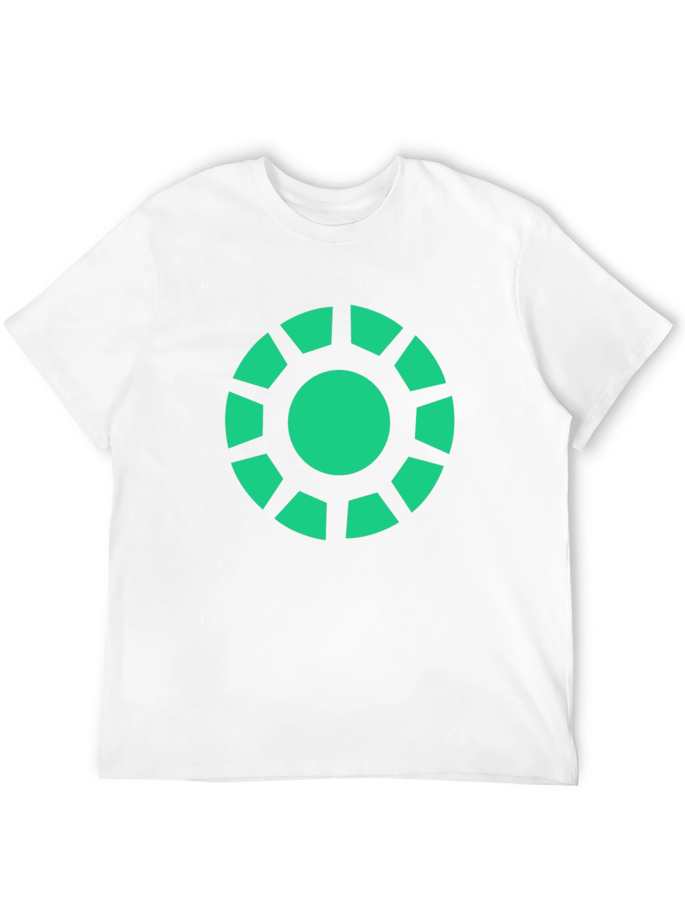 Geometric Green Graphic Print Black T-Shirt