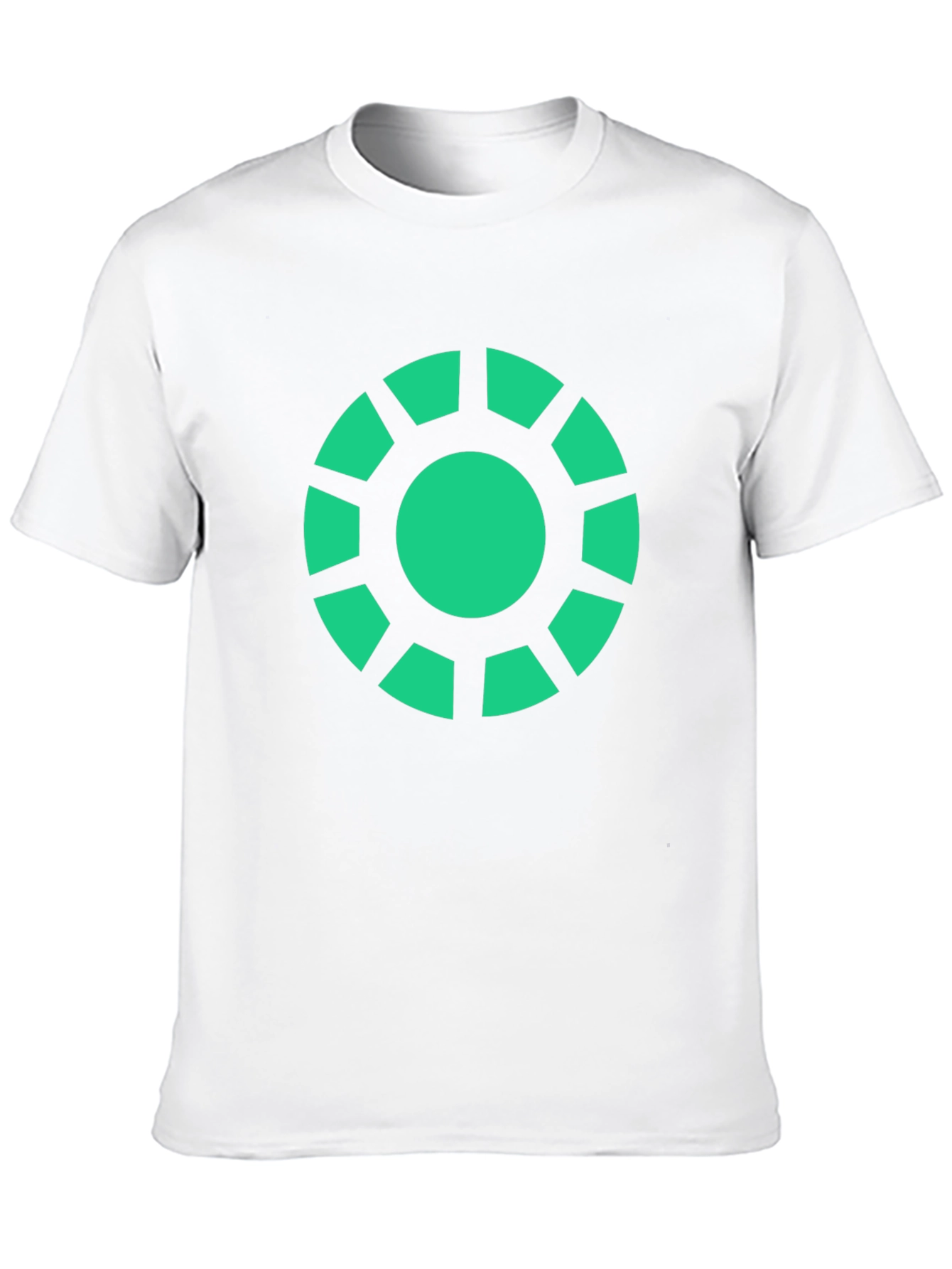 Geometric Green Graphic Print Black T-Shirt