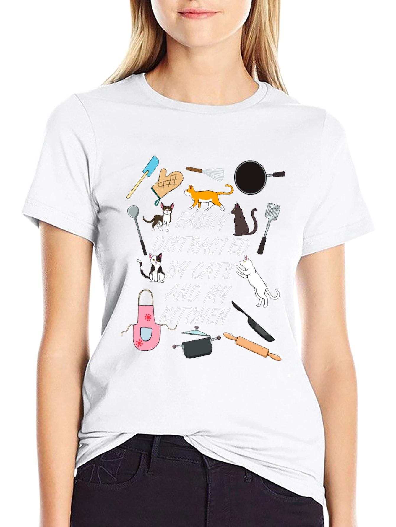 Cats & Kitchen Black T-Shirt