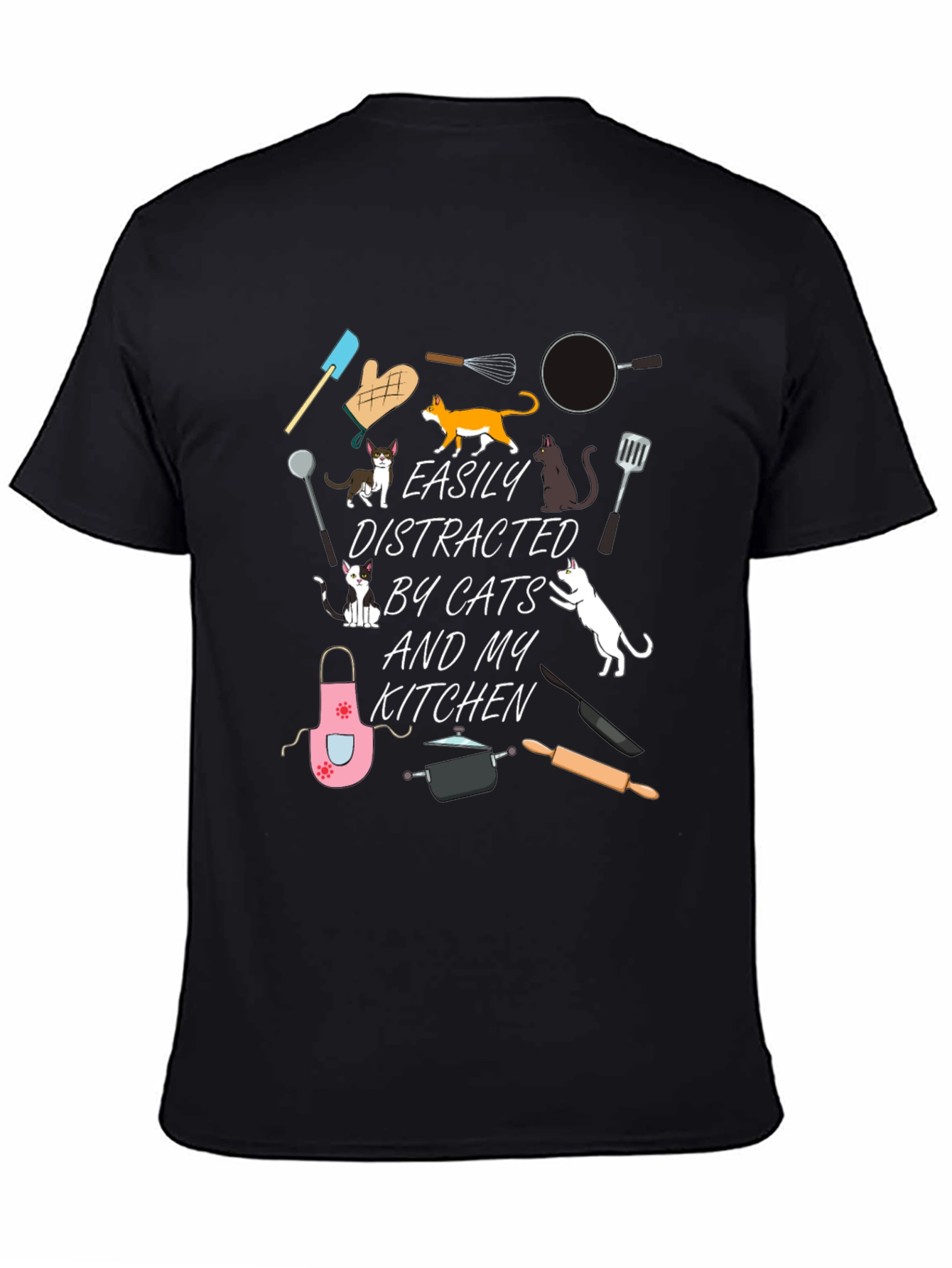 Cats & Kitchen Black T-Shirt