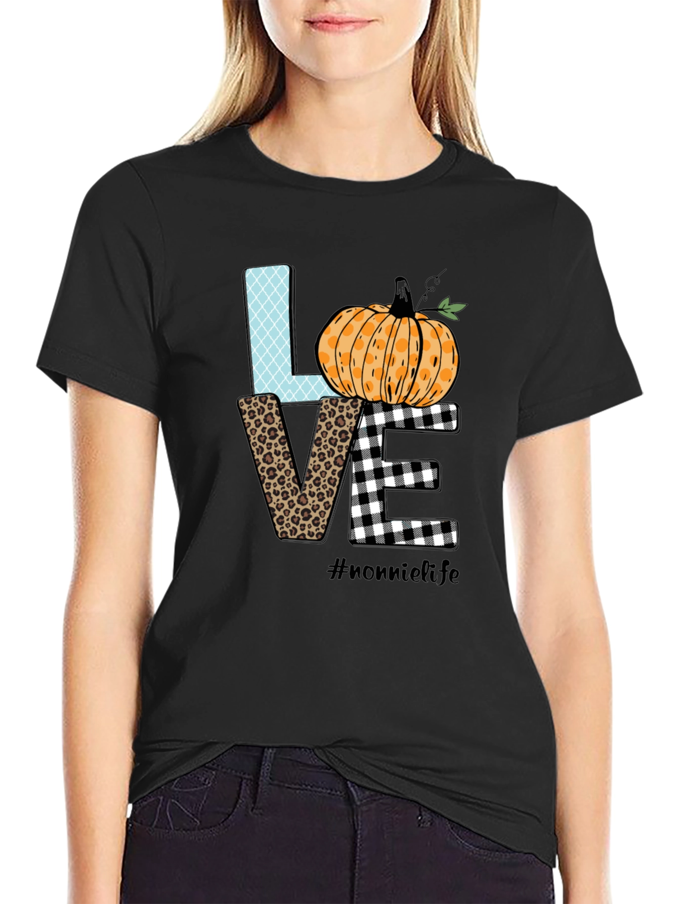Fall Love Nonnie Life Graphic T-Shirt