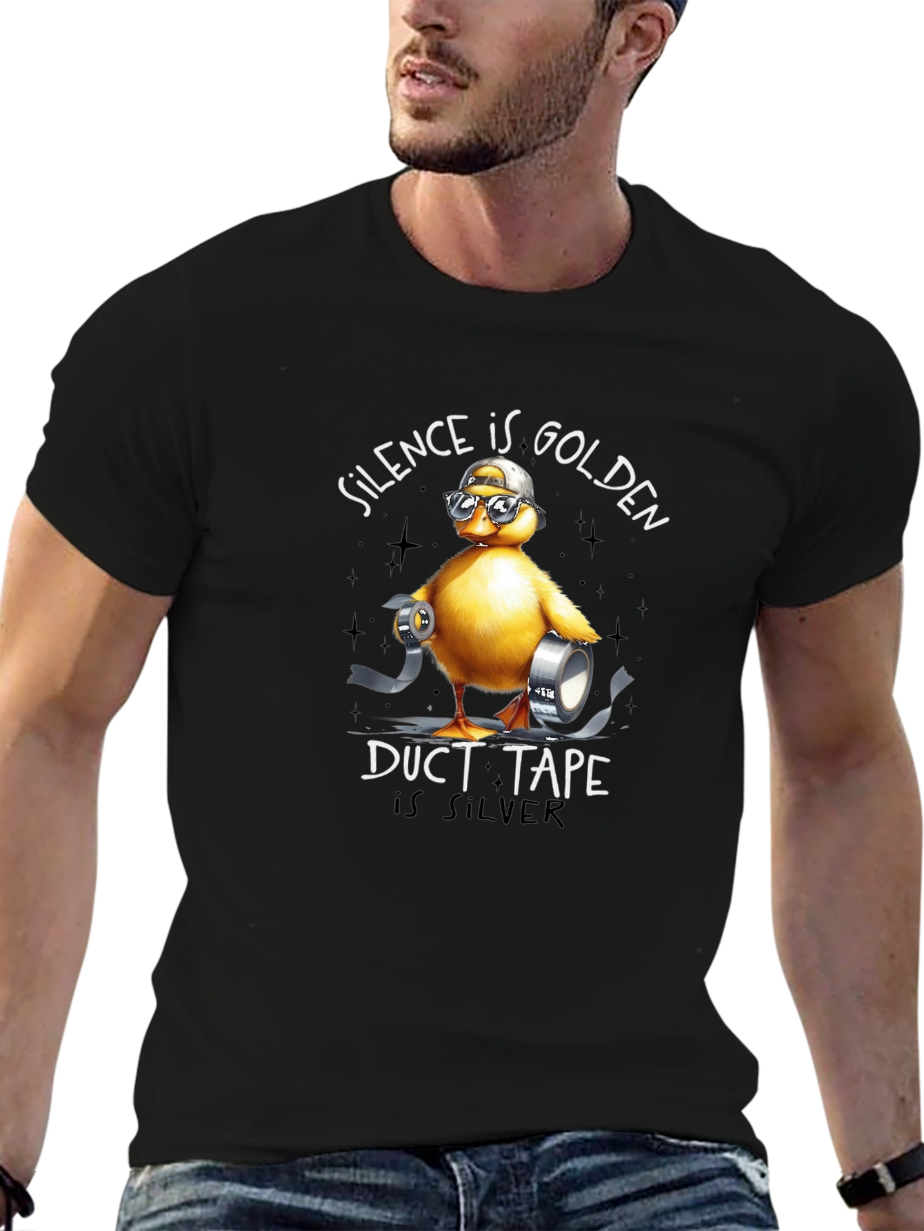 Silence Is Golden Duck with Duct Tape T-Shirt