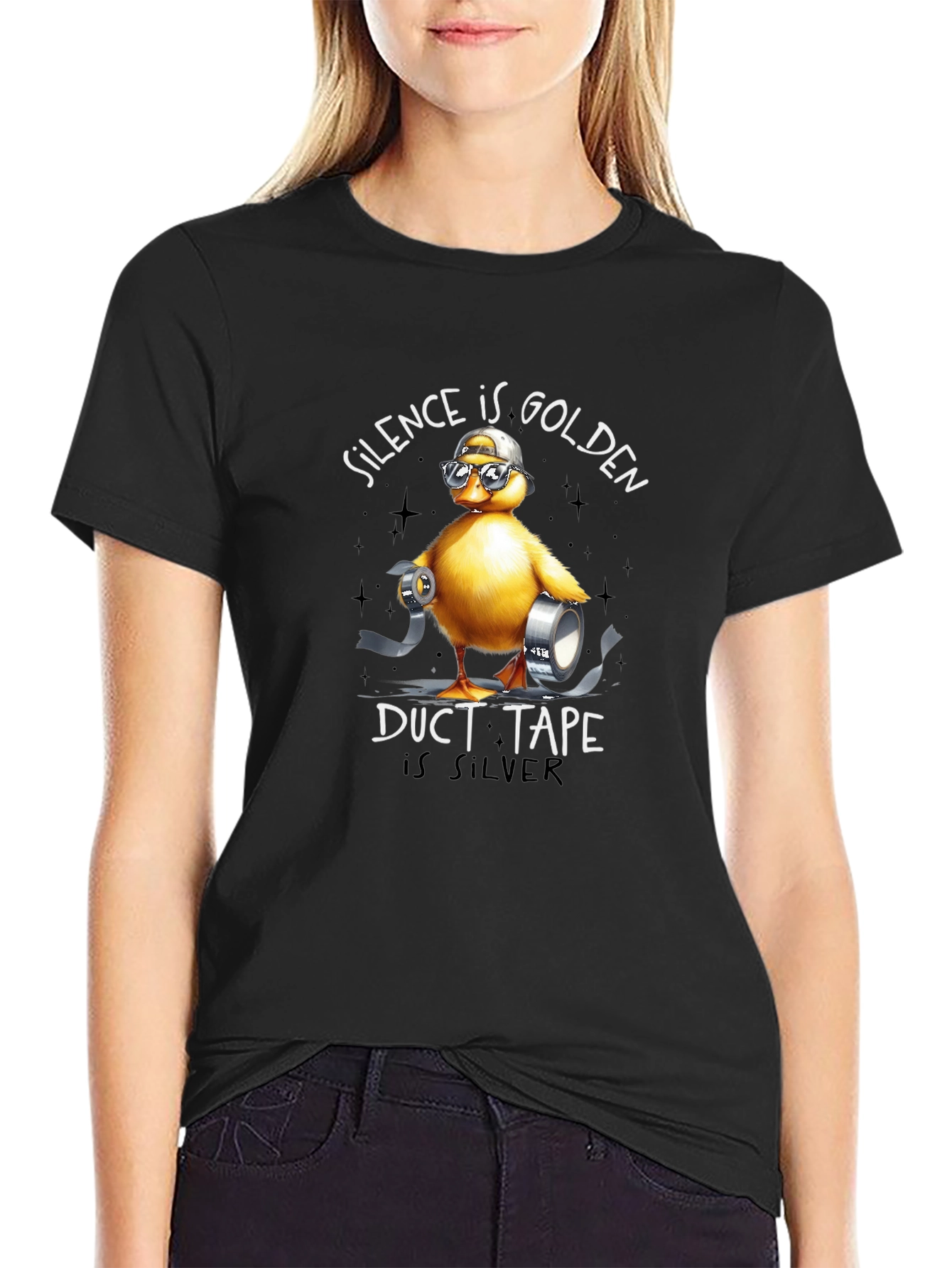 Silence Is Golden Duck with Duct Tape T-Shirt