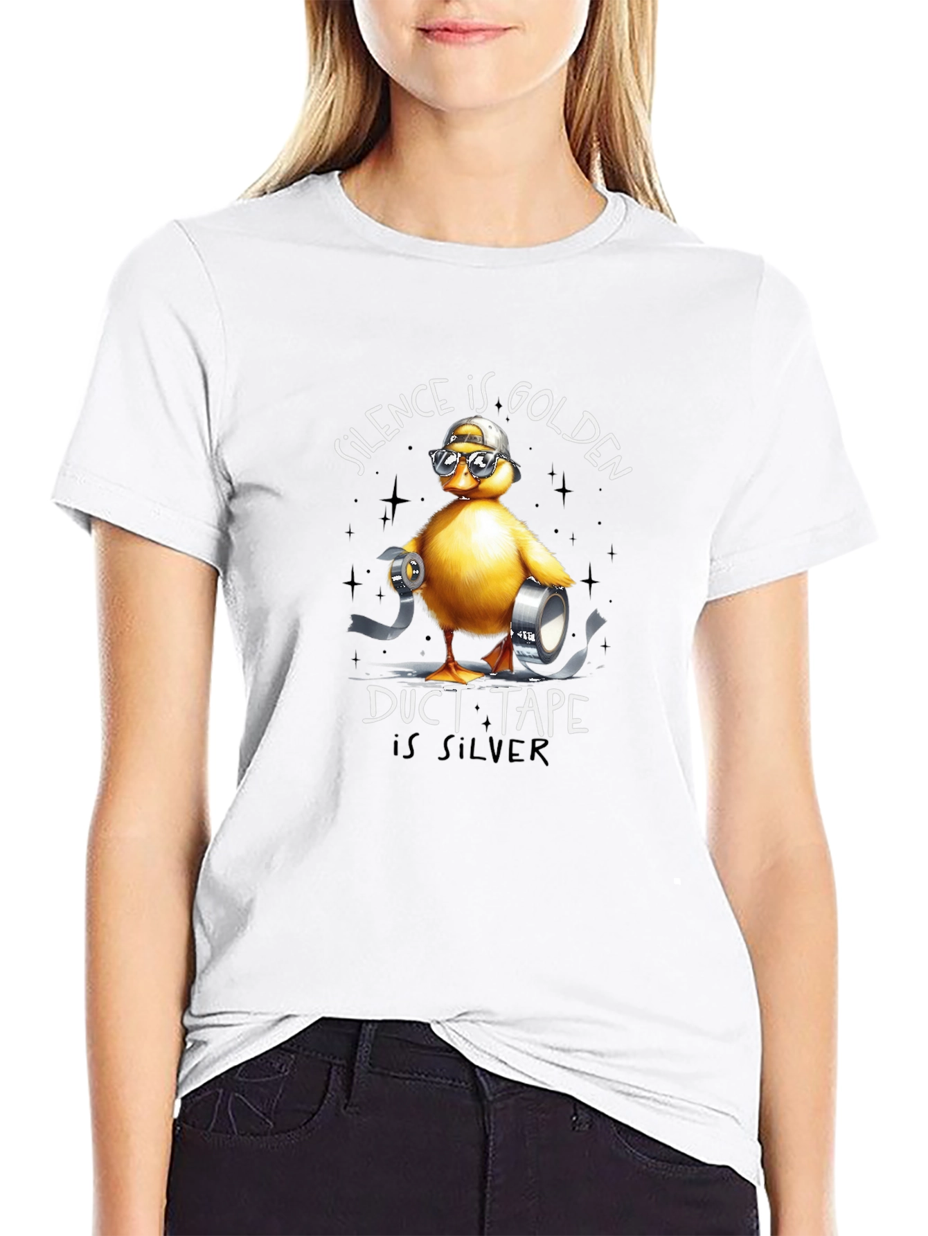 Silence Is Golden Duck with Duct Tape T-Shirt