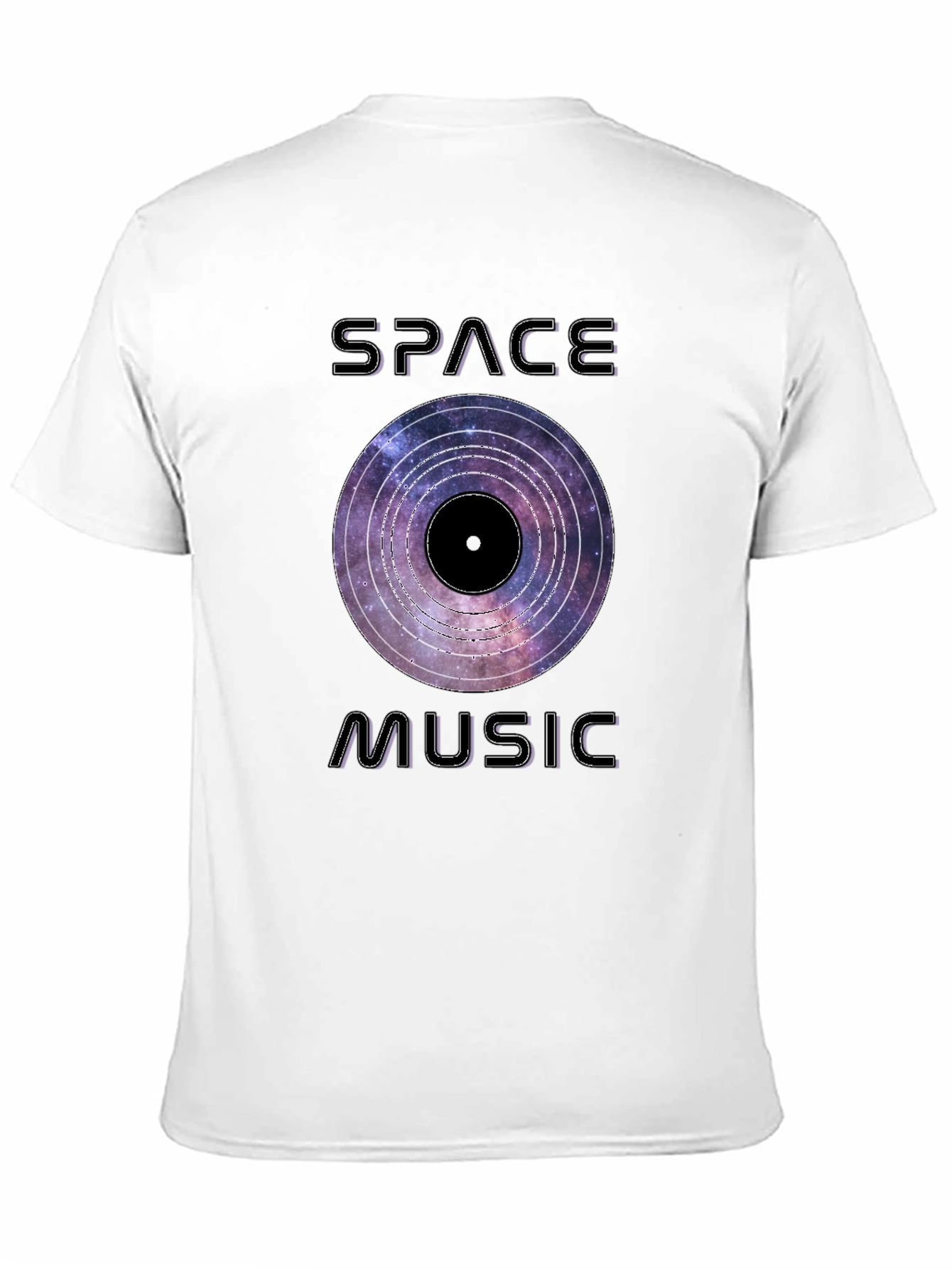 Space Music Graphic Tee - Galaxy Vinyl Design