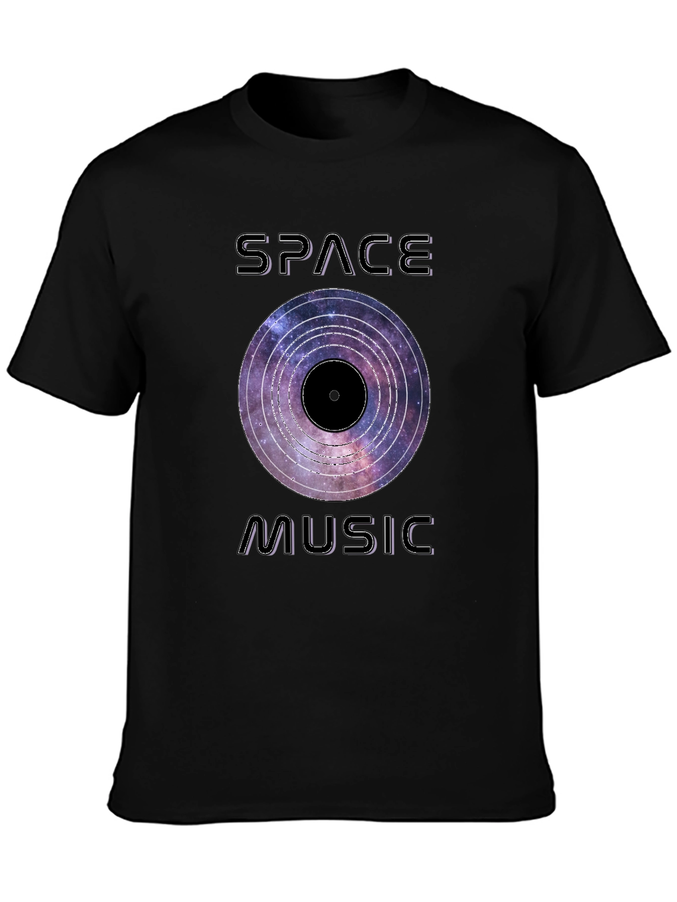 Space Music Graphic Tee - Galaxy Vinyl Design