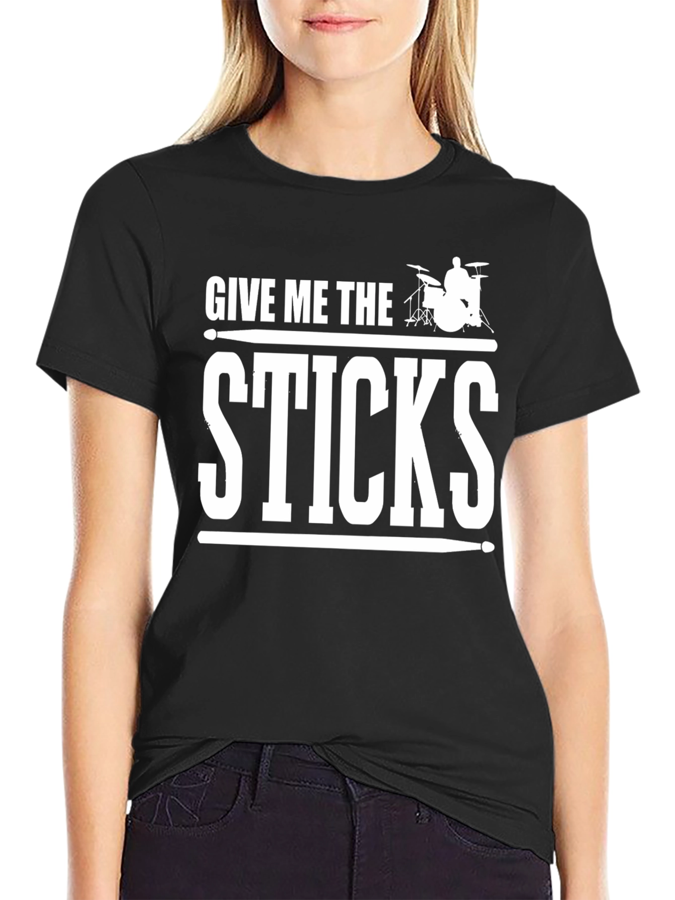 Give Me The Sticks Graphic T-Shirt - Drummer Tee
