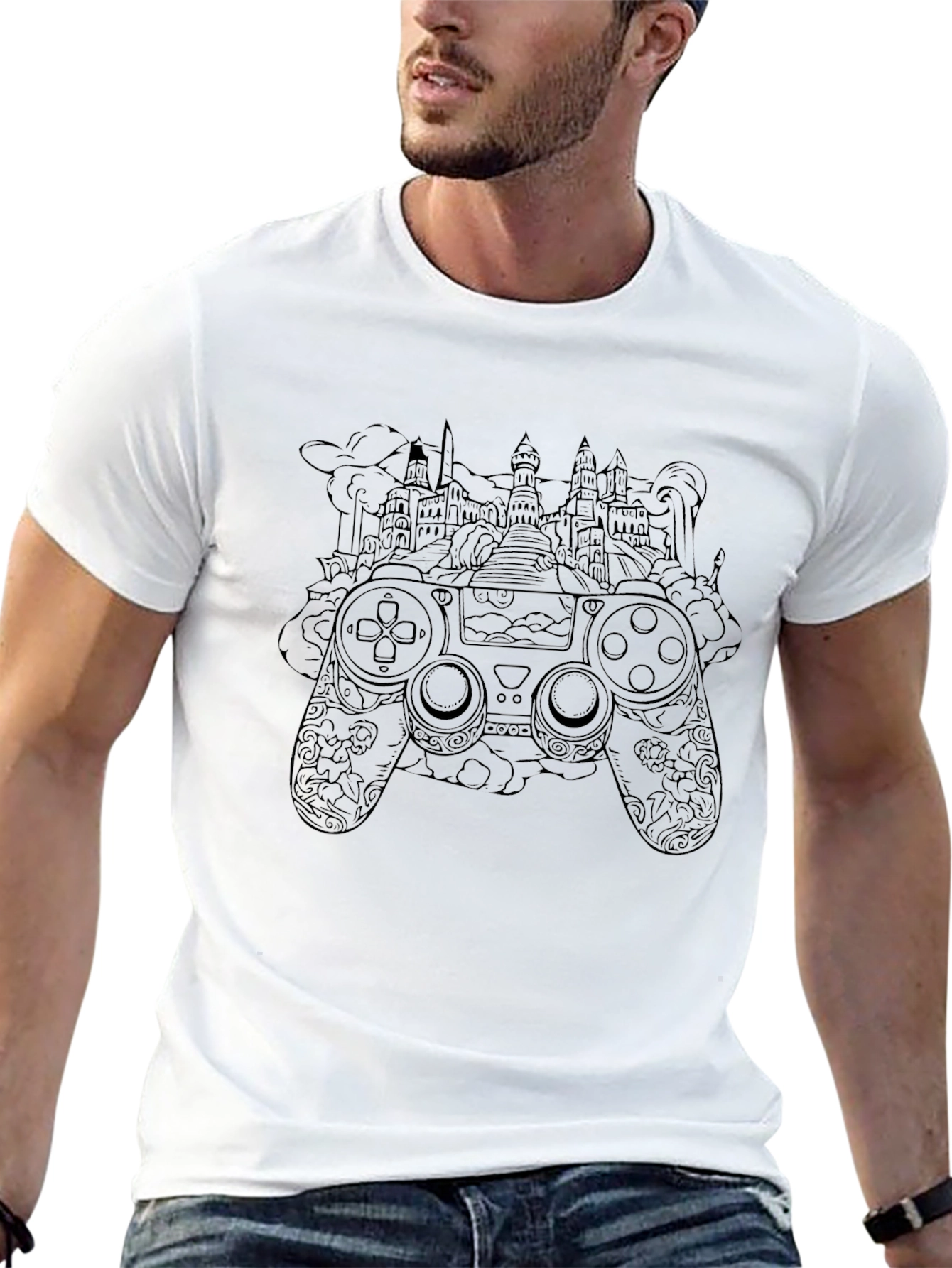 Controller & Castle Graphic Black T-Shirt