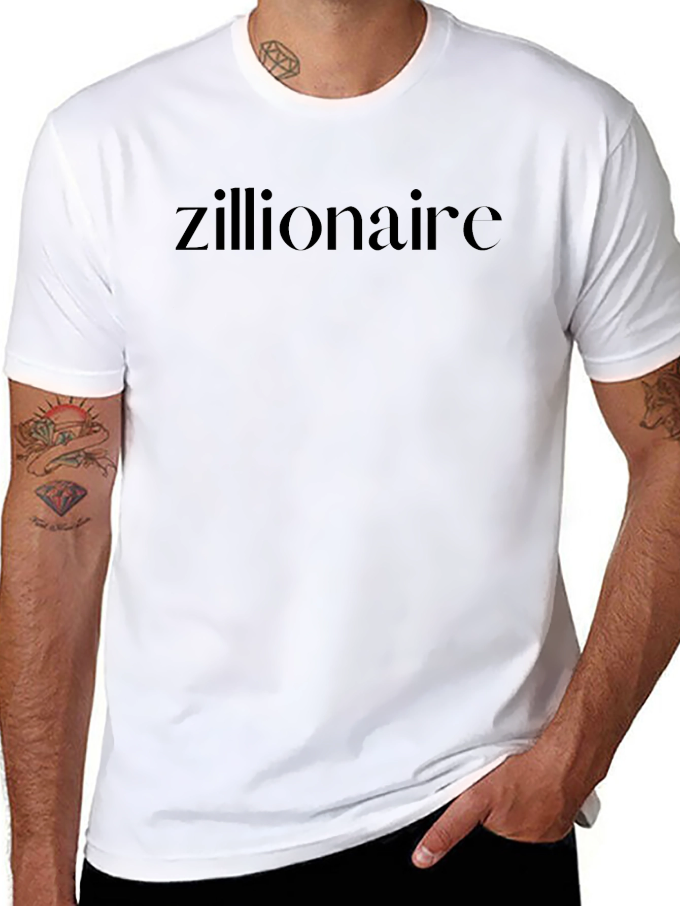 Zillionaire Black Tee - Stylish Statement Shirt