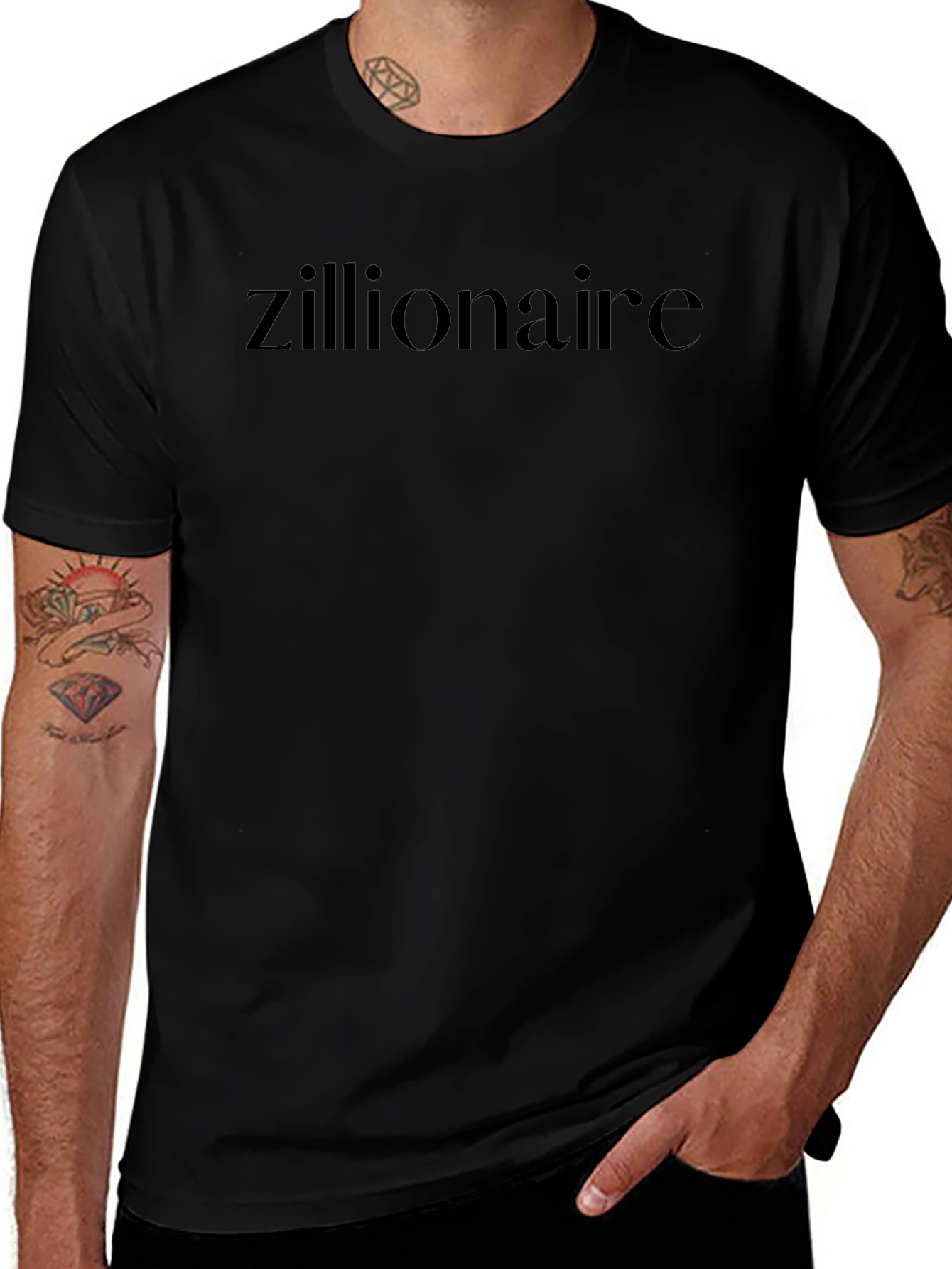 Zillionaire Black Tee - Stylish Statement Shirt
