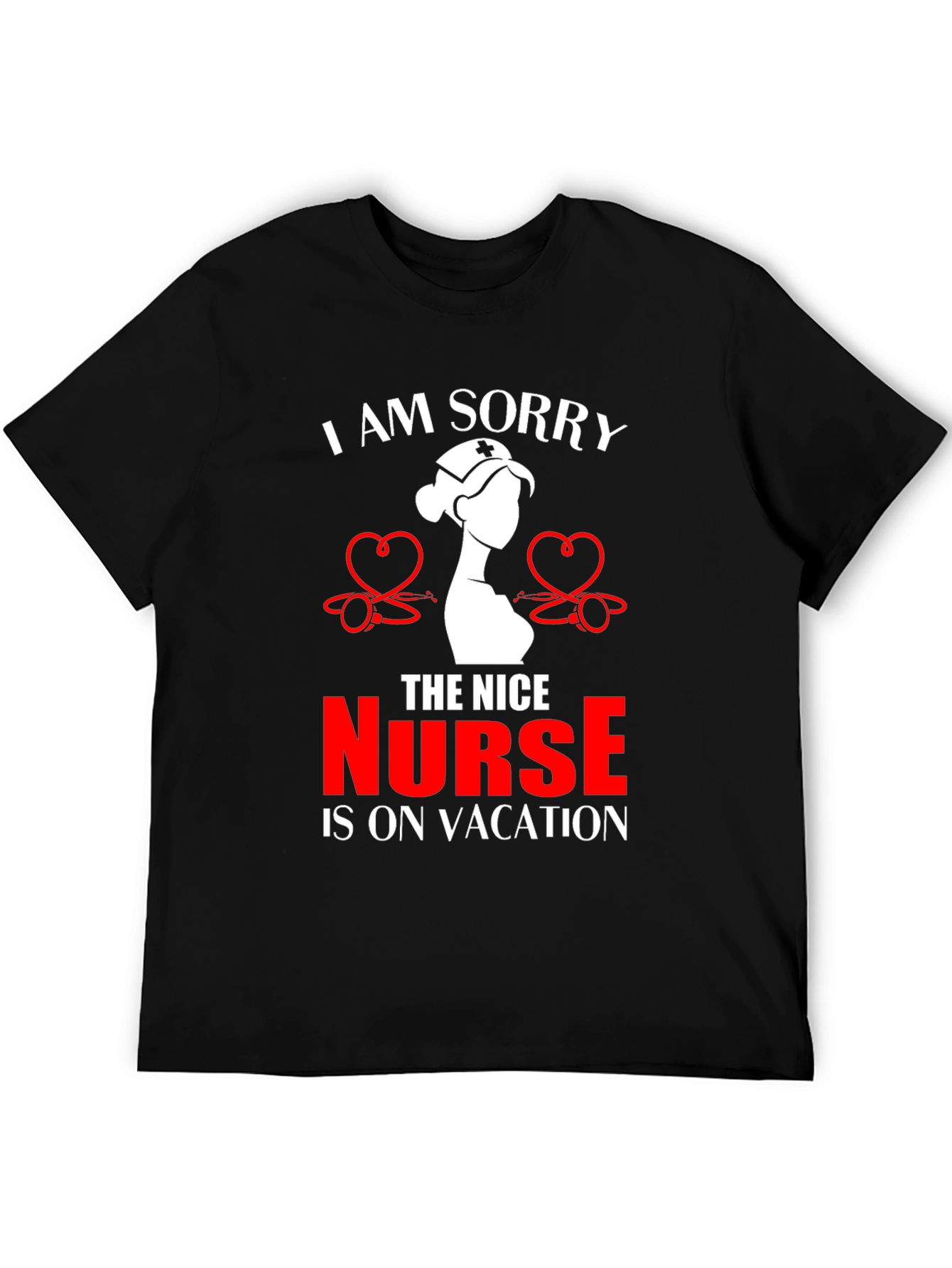 Funny Nurse Vacation T-Shirt - Black