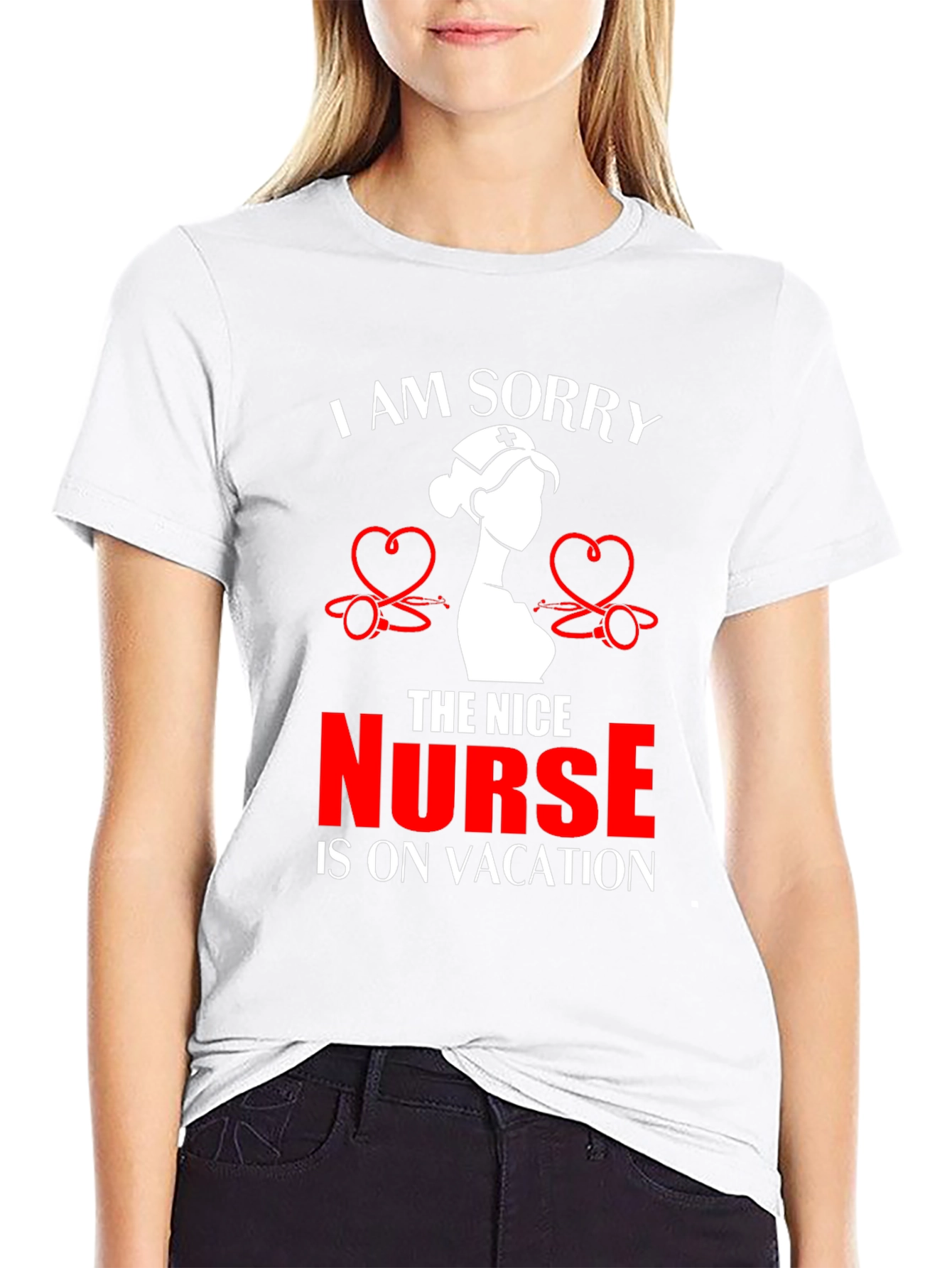 Funny Nurse Vacation T-Shirt - Black