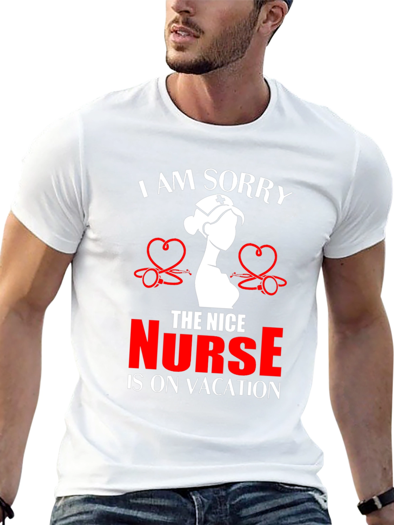 Funny Nurse Vacation T-Shirt - Black