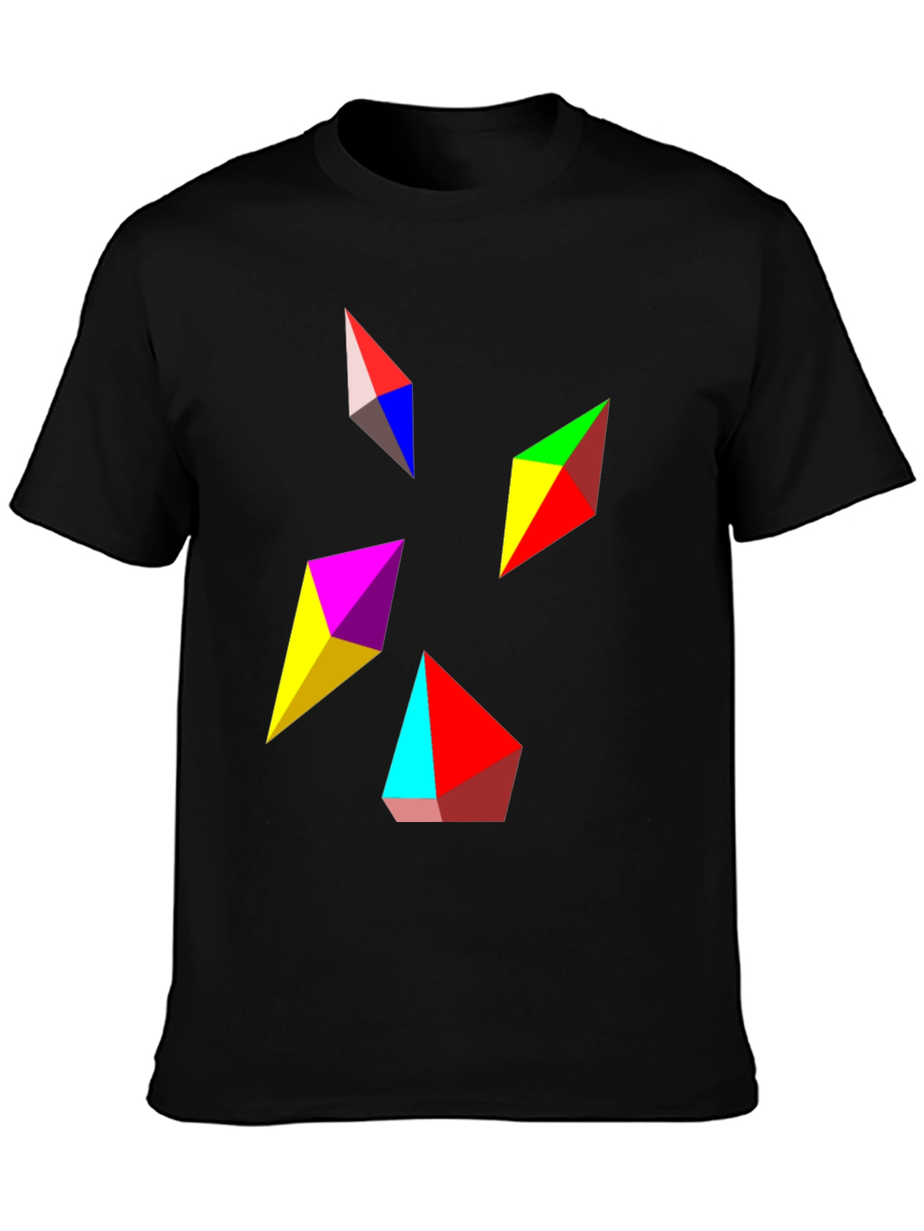 Geometric Prism Graphic Black T-Shirt