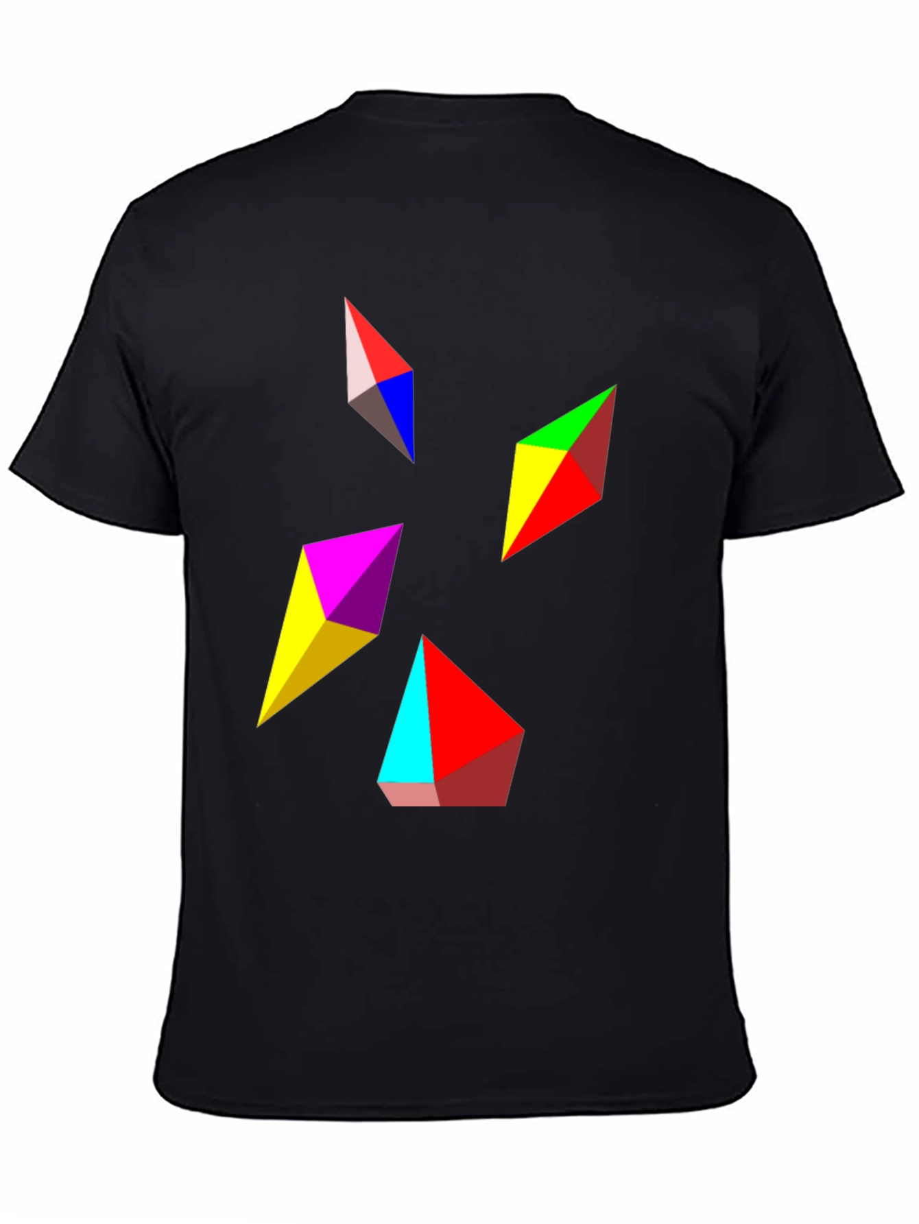 Geometric Prism Graphic Black T-Shirt