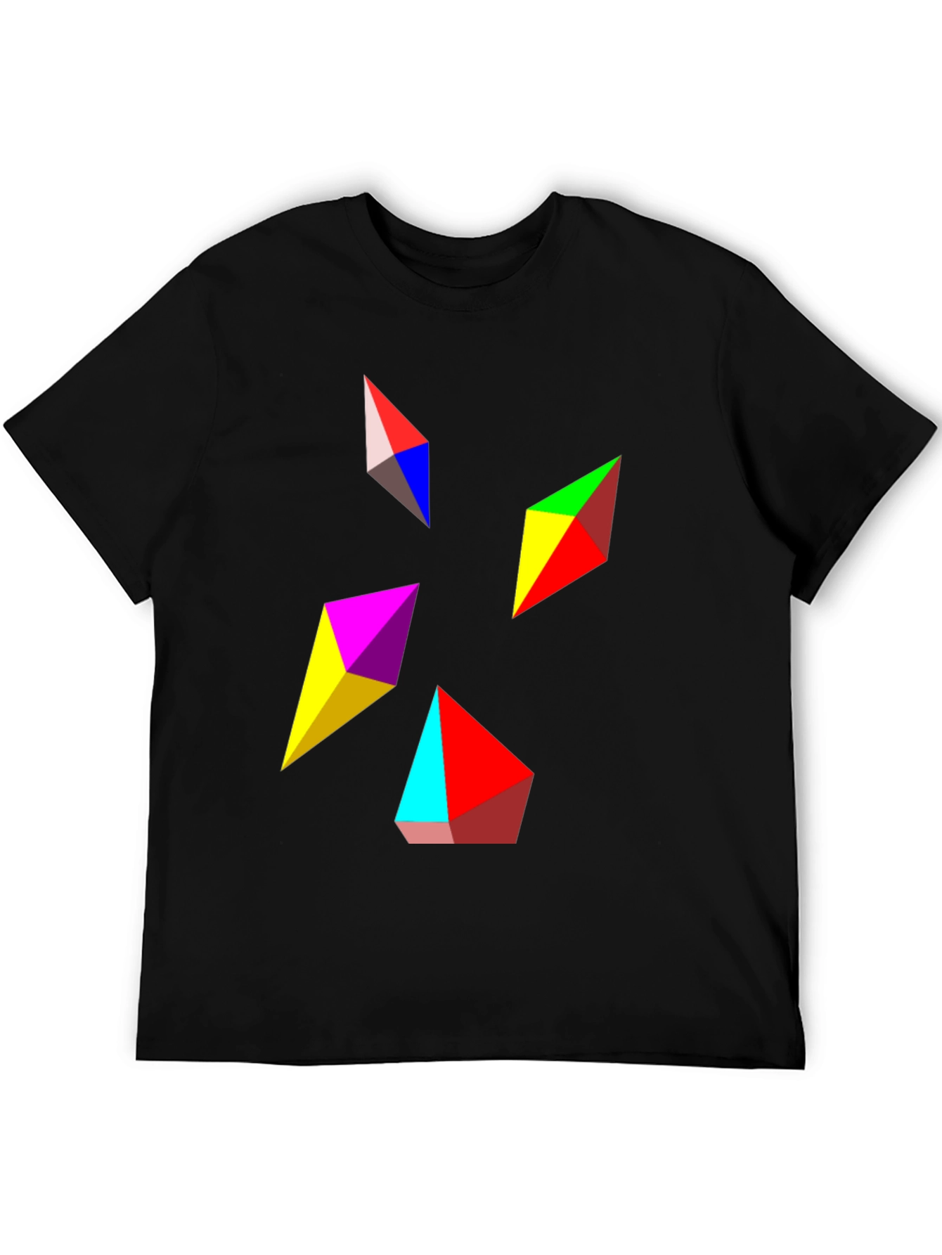 Geometric Prism Graphic Black T-Shirt
