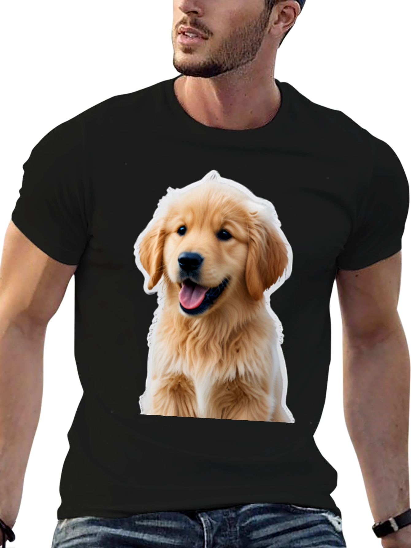 Golden Retriever Puppy T-Shirt - Unisex Black Tee