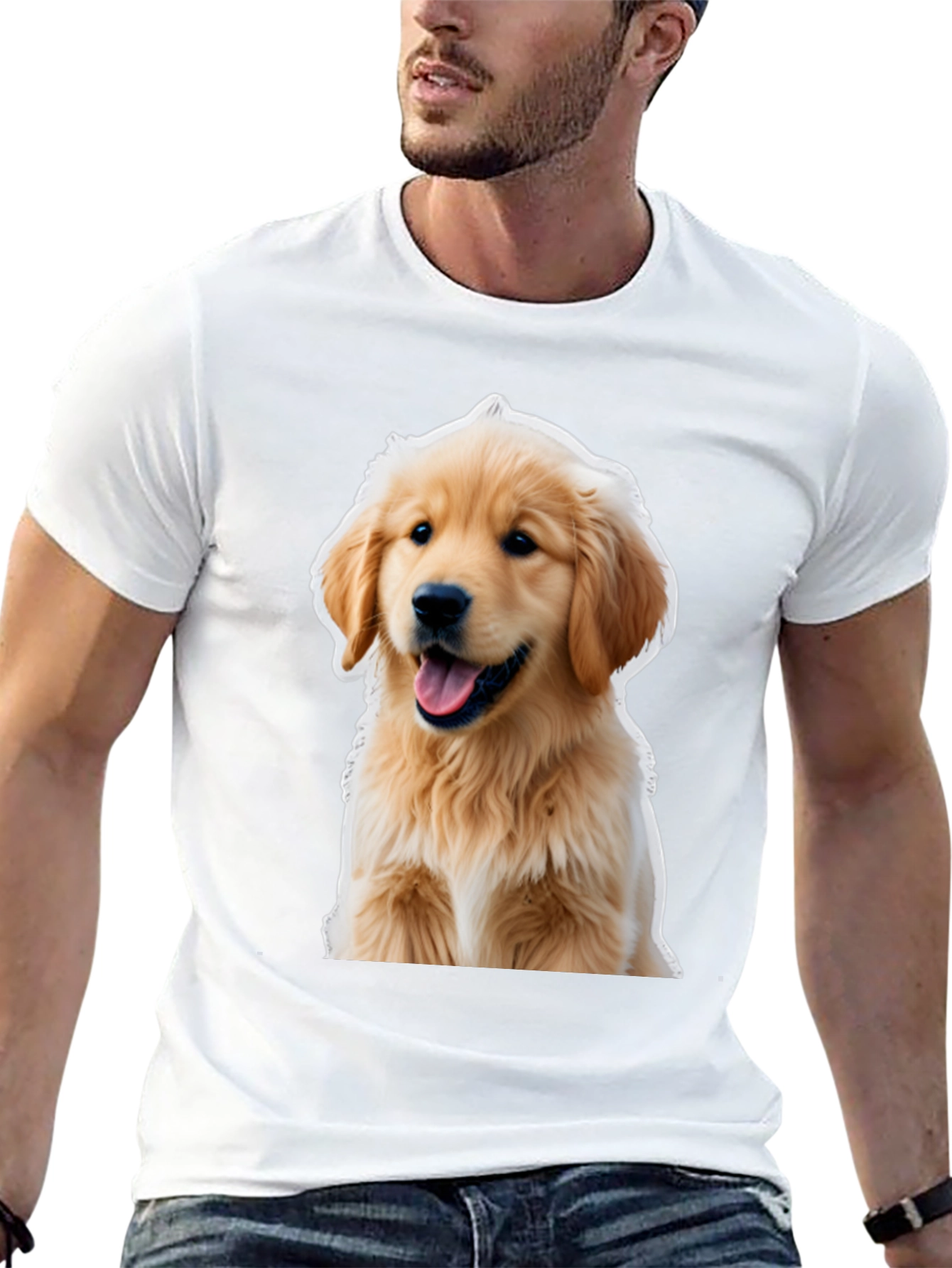 Golden Retriever Puppy T-Shirt - Unisex Black Tee