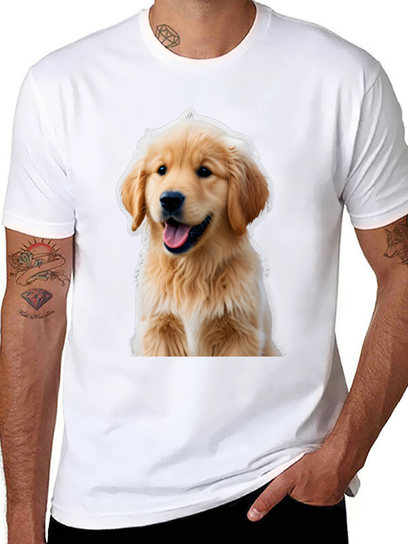 Golden Retriever Puppy T-Shirt - Unisex Black Tee