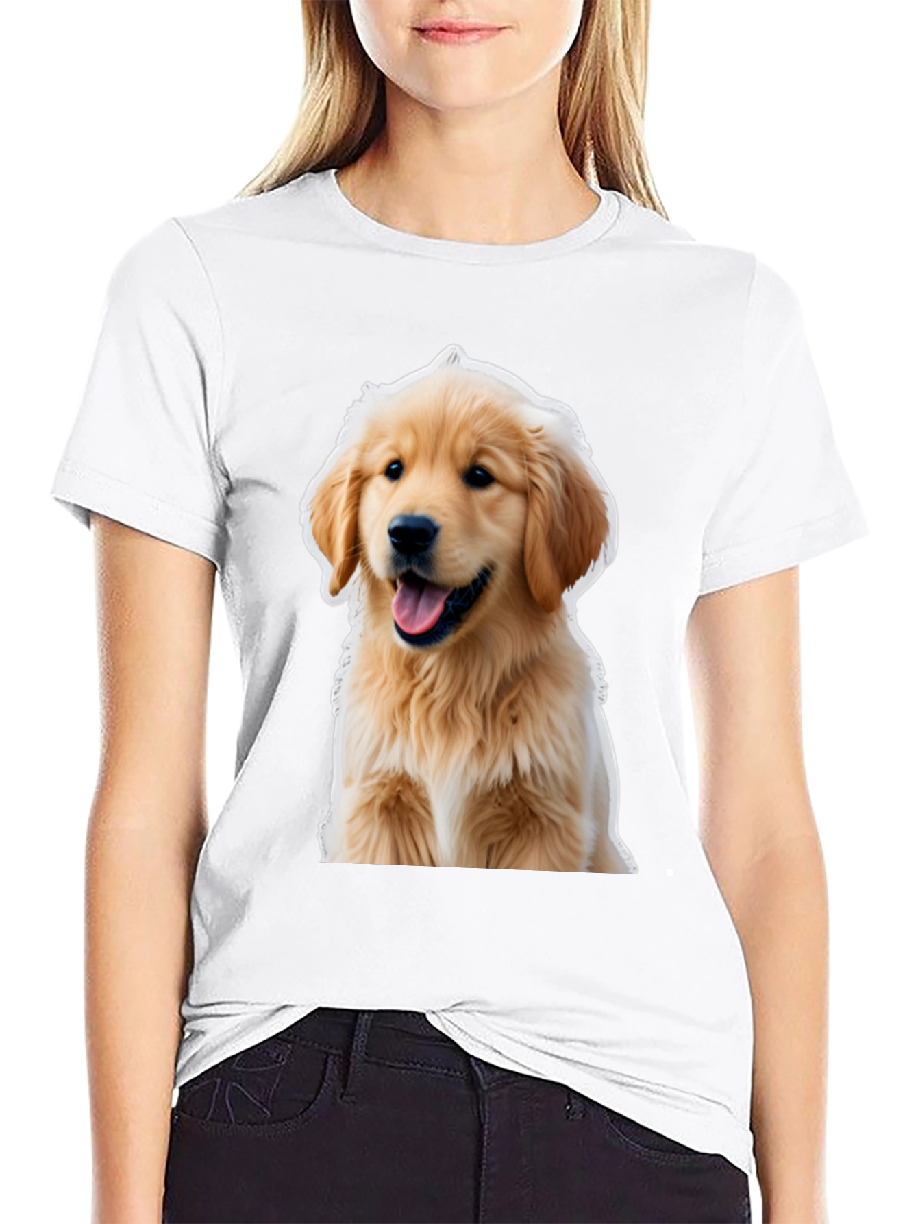 Golden Retriever Puppy T-Shirt - Unisex Black Tee