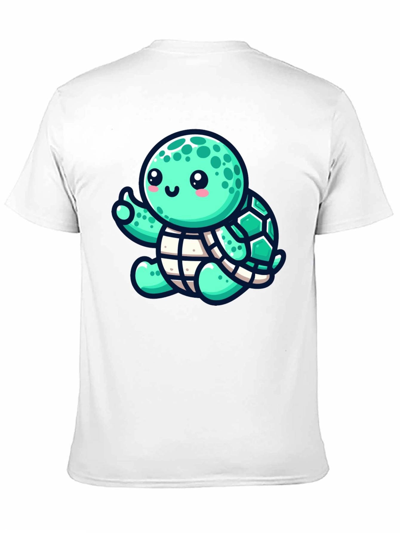 Cute Turtle Graphic Tee - Black Cotton T-Shirt