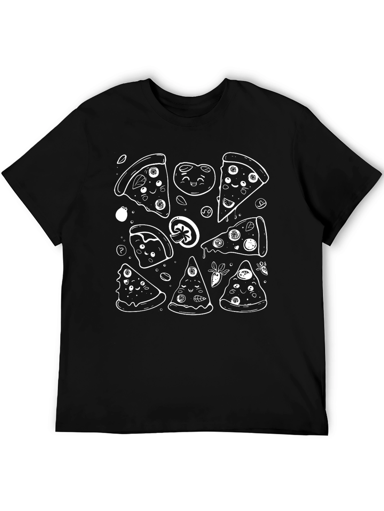 Pizza Lovers Graphic Tee - Fun Cartoon Style