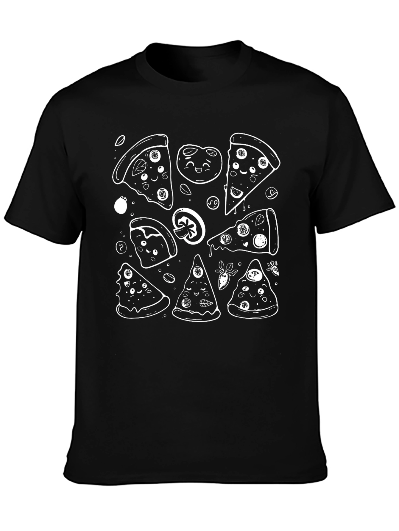 Pizza Lovers Graphic Tee - Fun Cartoon Style