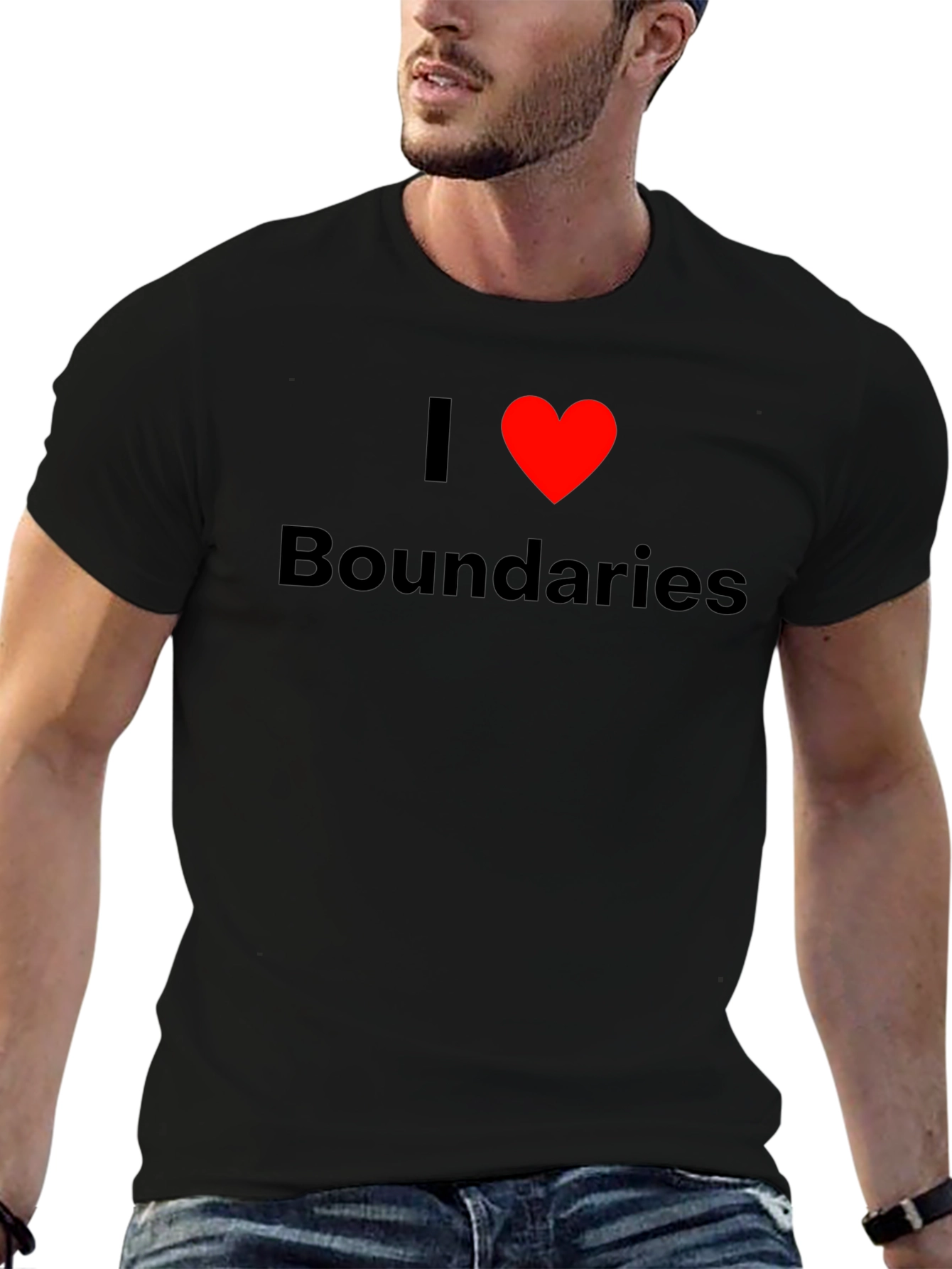 I Heart Boundaries Black T-Shirt