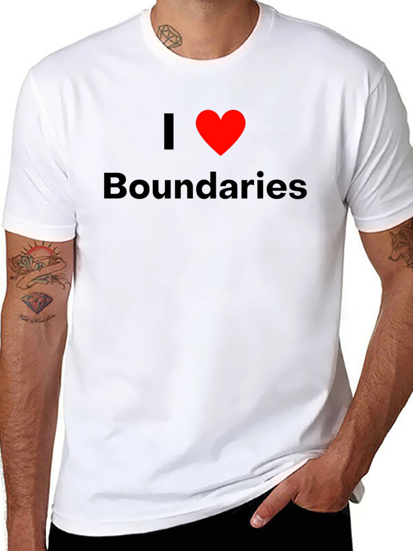 I Heart Boundaries Black T-Shirt