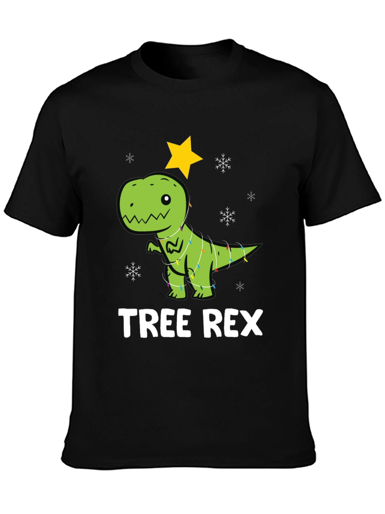 Festive Tree Rex Graphic T-Shirt - Holiday Dinosaur Tee
