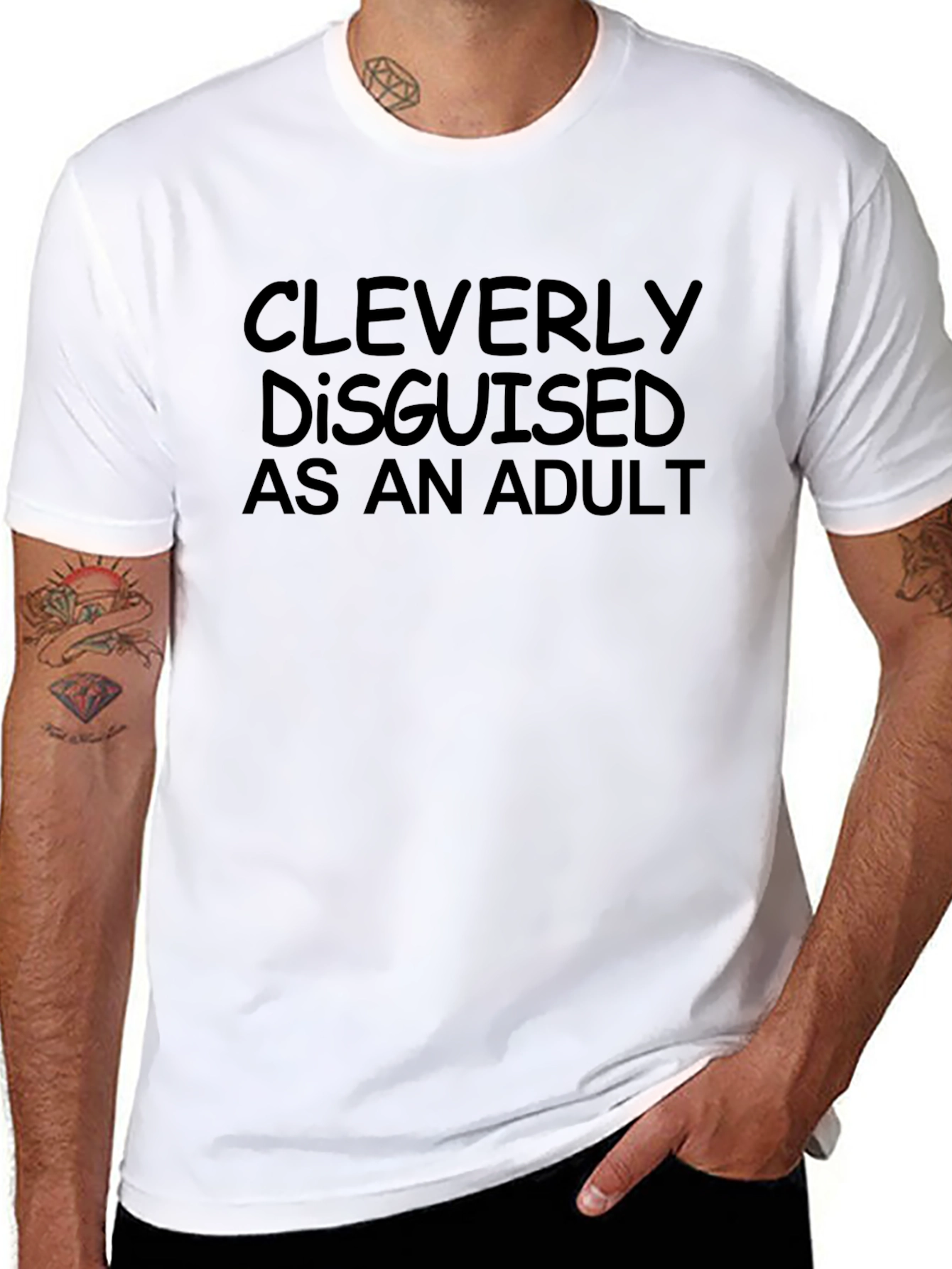 Cleverly Disguised as an Adult Black T-Shirt