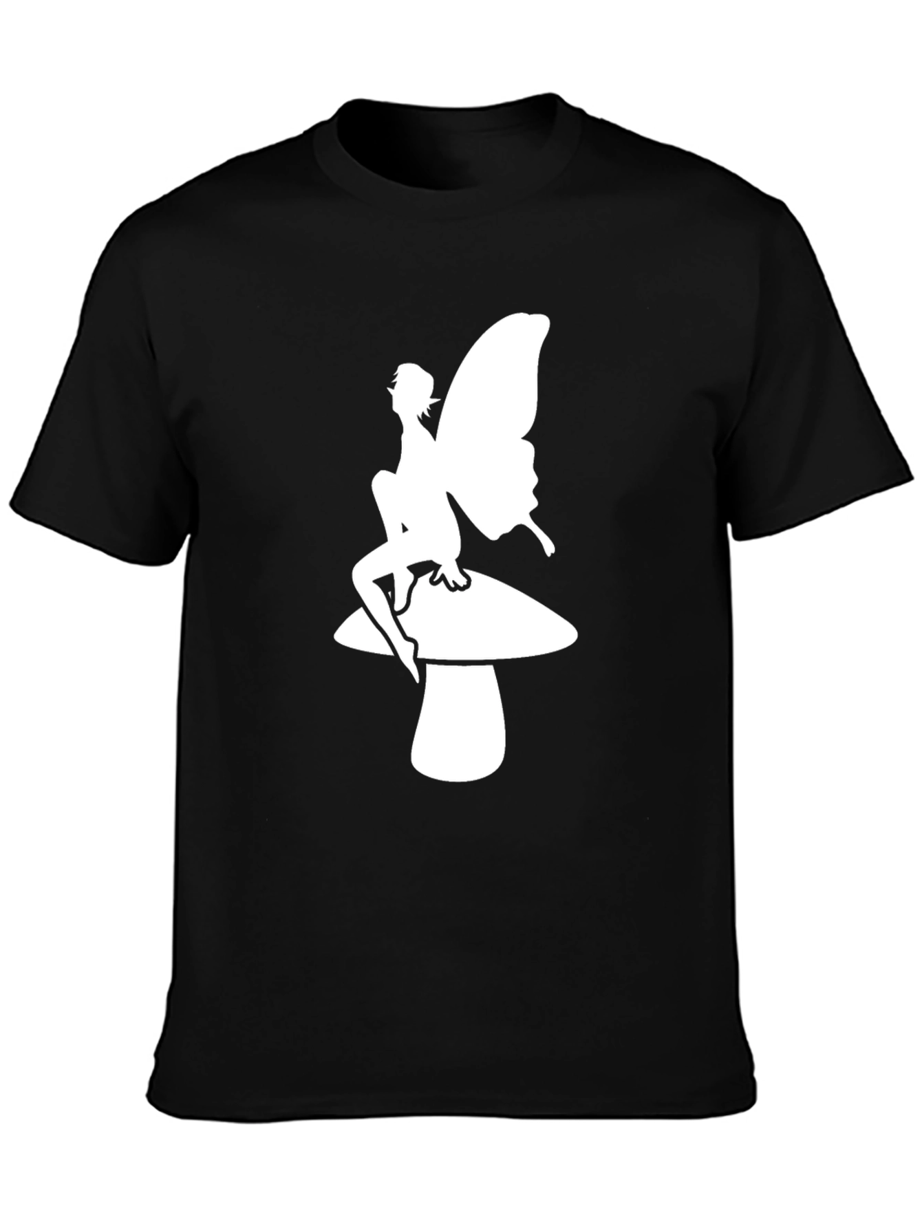 Fairy Mushroom T-Shirt - Black Cotton Tee