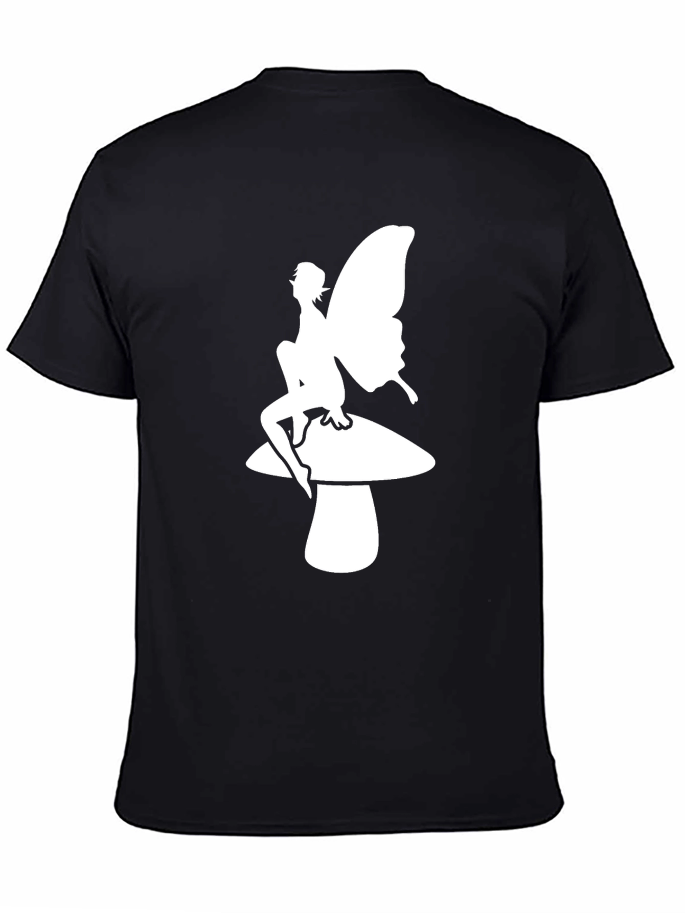 Fairy Mushroom T-Shirt - Black Cotton Tee