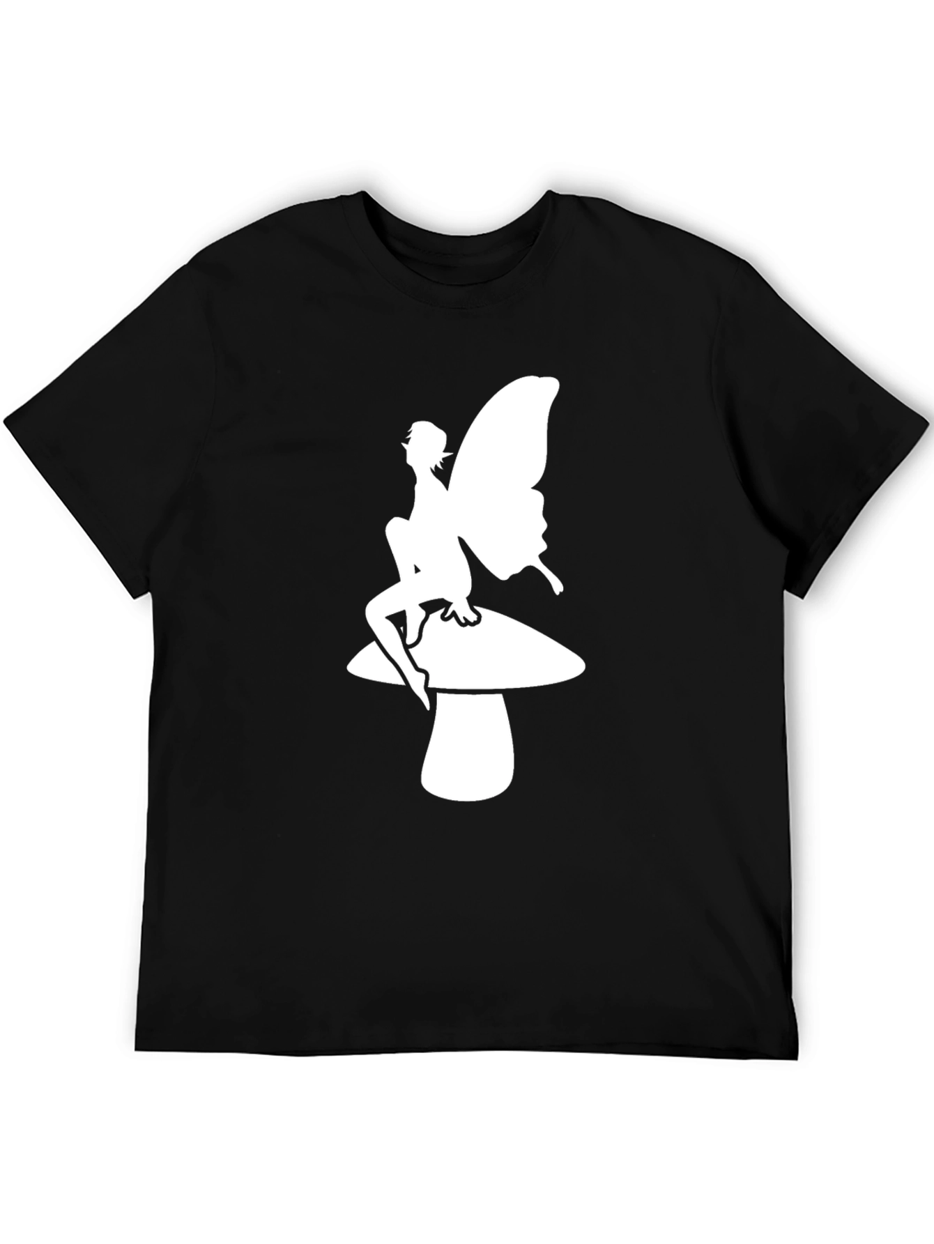 Fairy Mushroom T-Shirt - Black Cotton Tee