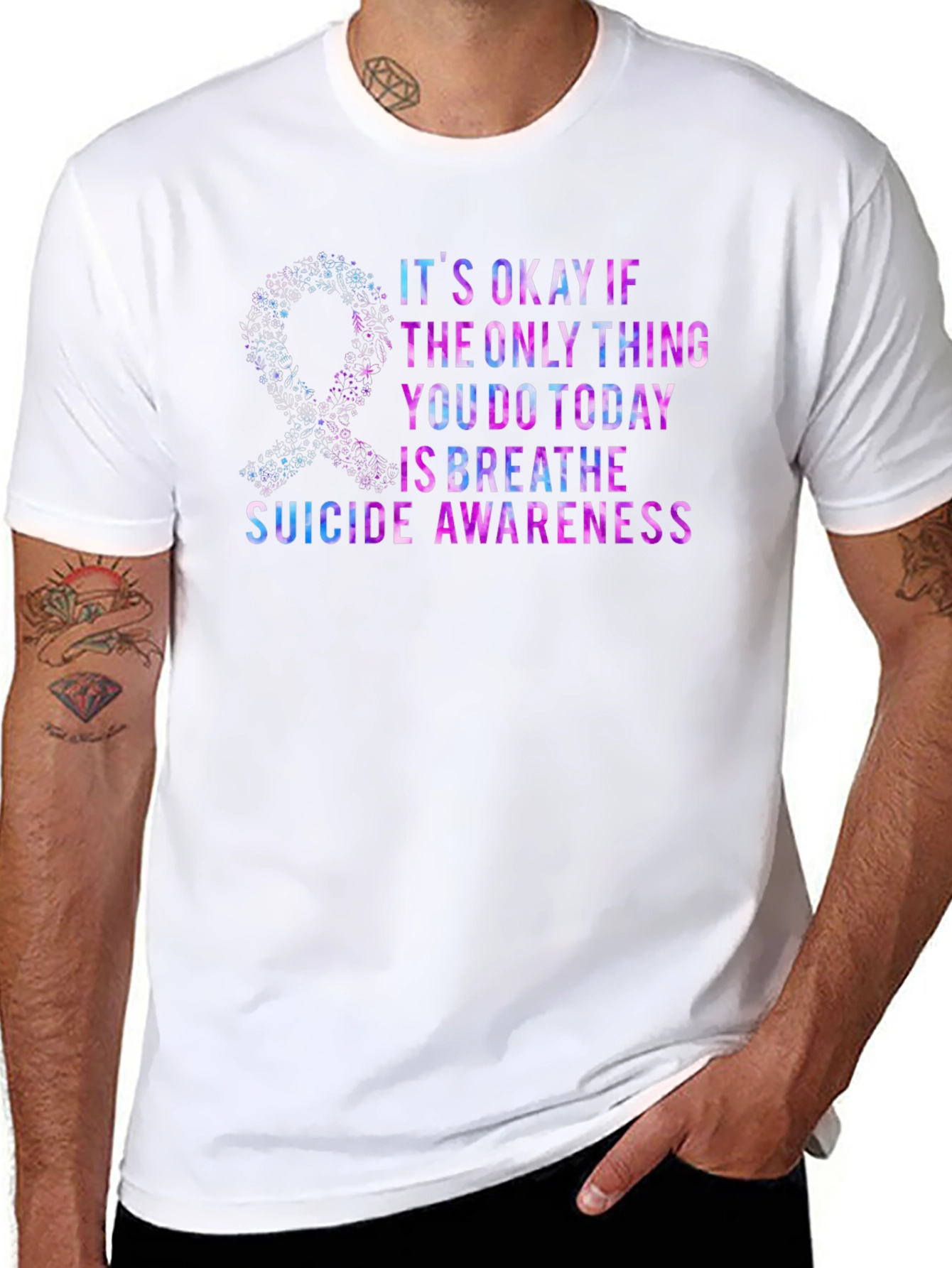 Suicide Awareness T-Shirt - Its Okay to Breathe